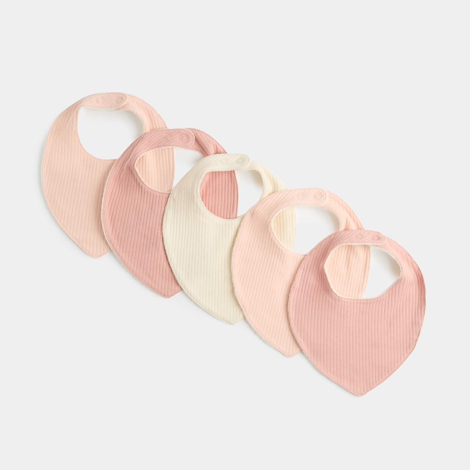M&S Girls 5 Pack Cotton Rich Dribble Bibs - Pink Mix