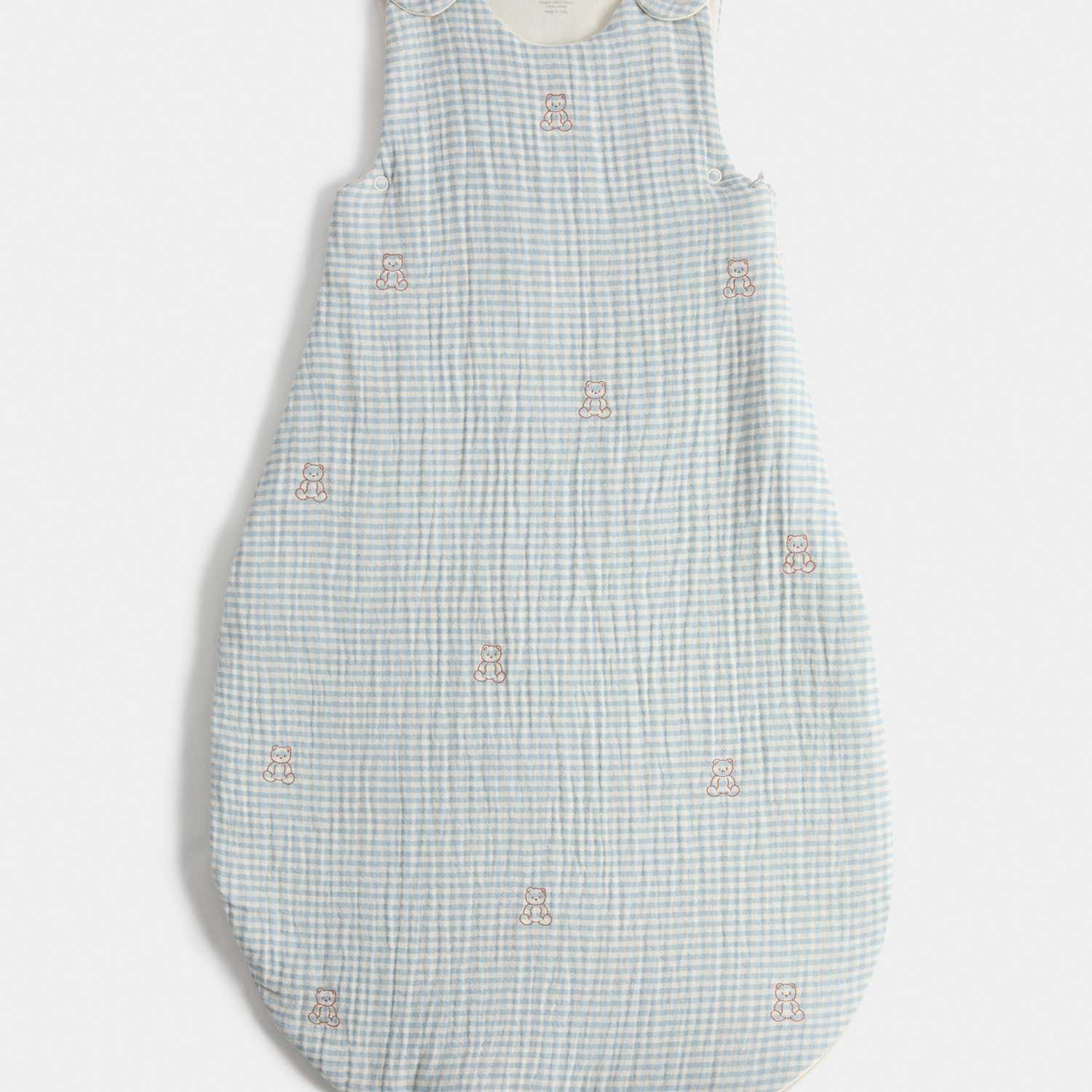 M&S Pure Cotton Gingham 2.5 Tog Baby Sleeping Bag (0-3 Yrs) - 0-6 Months - Cream Mix