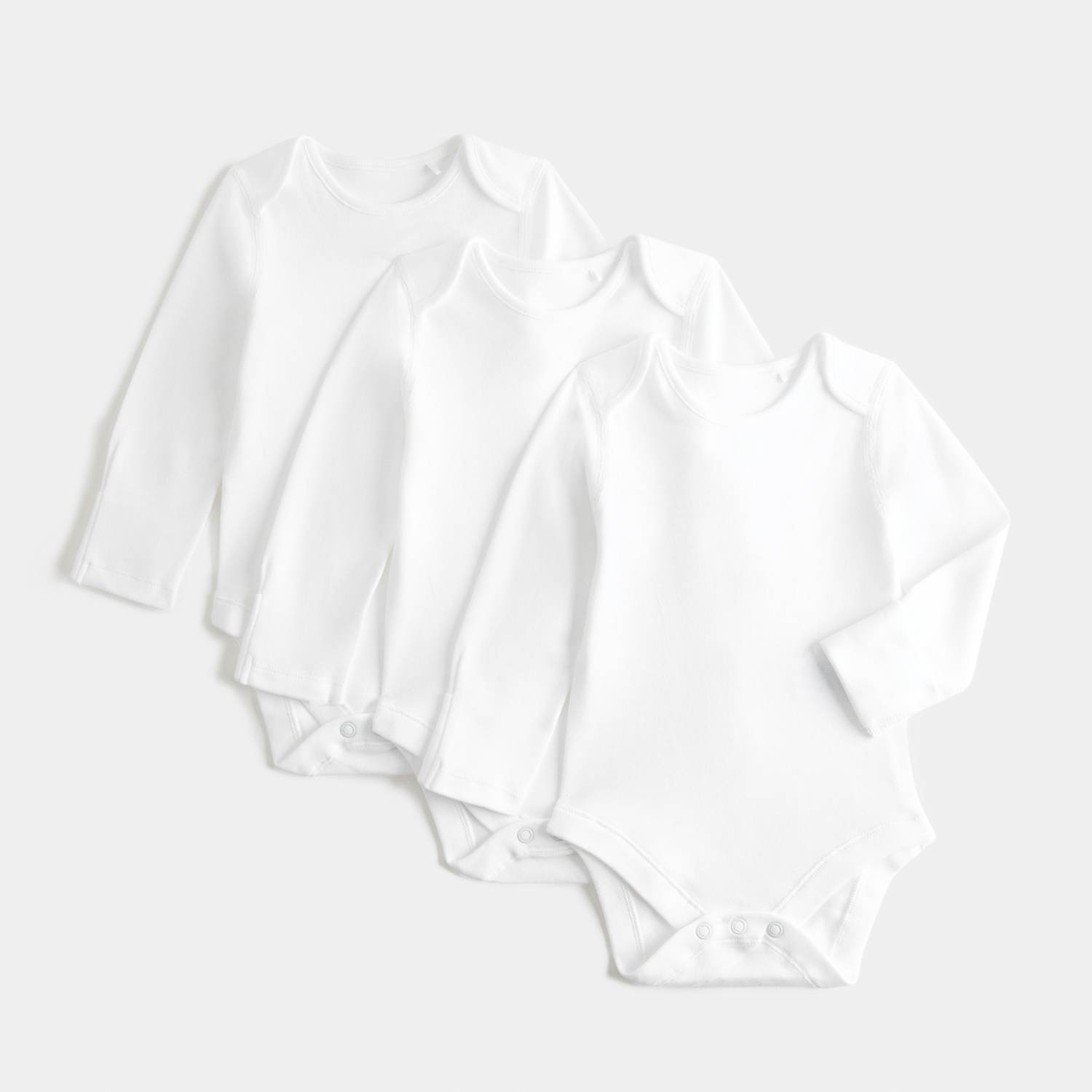 M&S Kids 3 Pack DreamSkin Long Sleeve Bodysuit (5lbs-3 Yrs) - Newborn - White