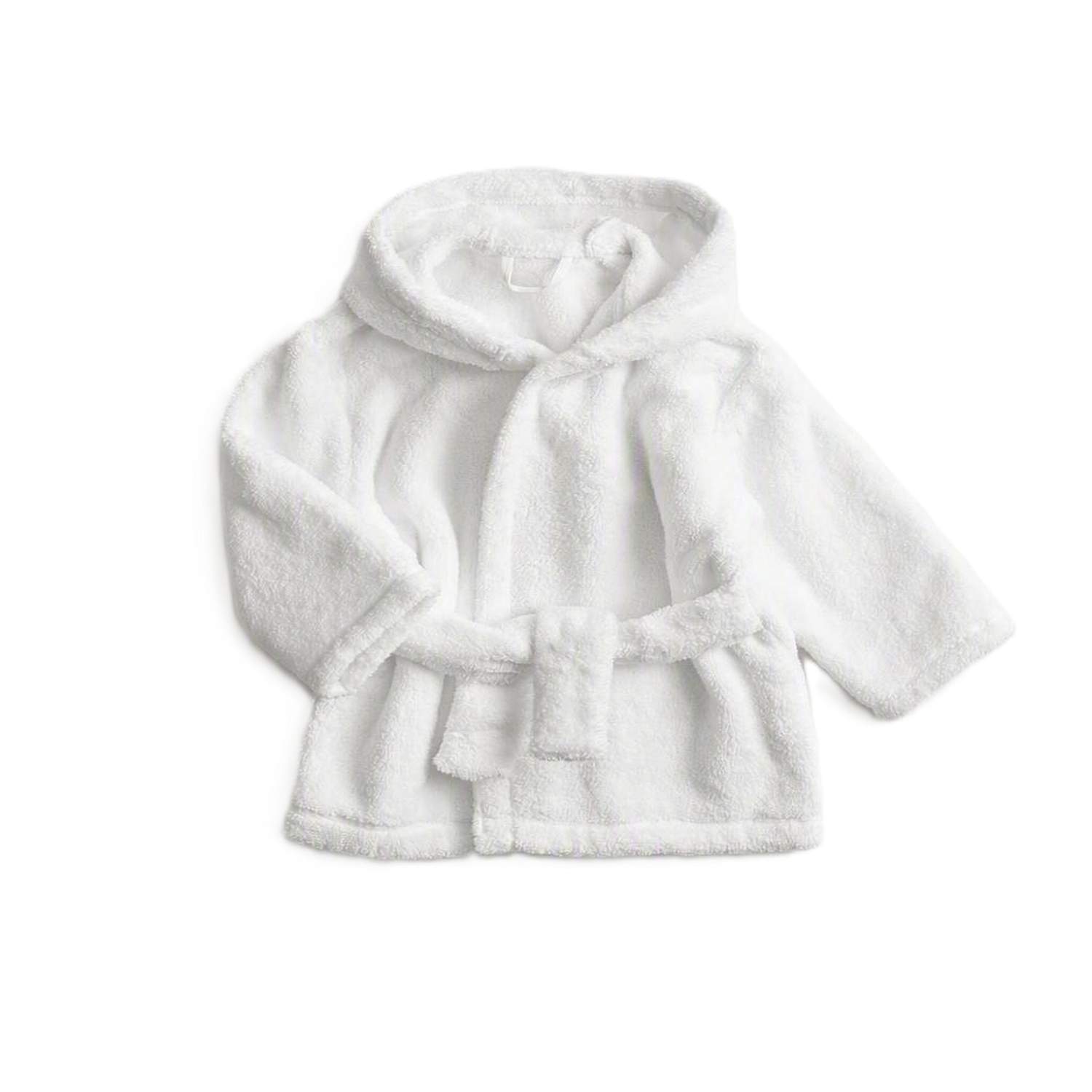 M&S Kids Pure Cotton Hooded Robe (0-3 Yrs) - 0-6 Months - White