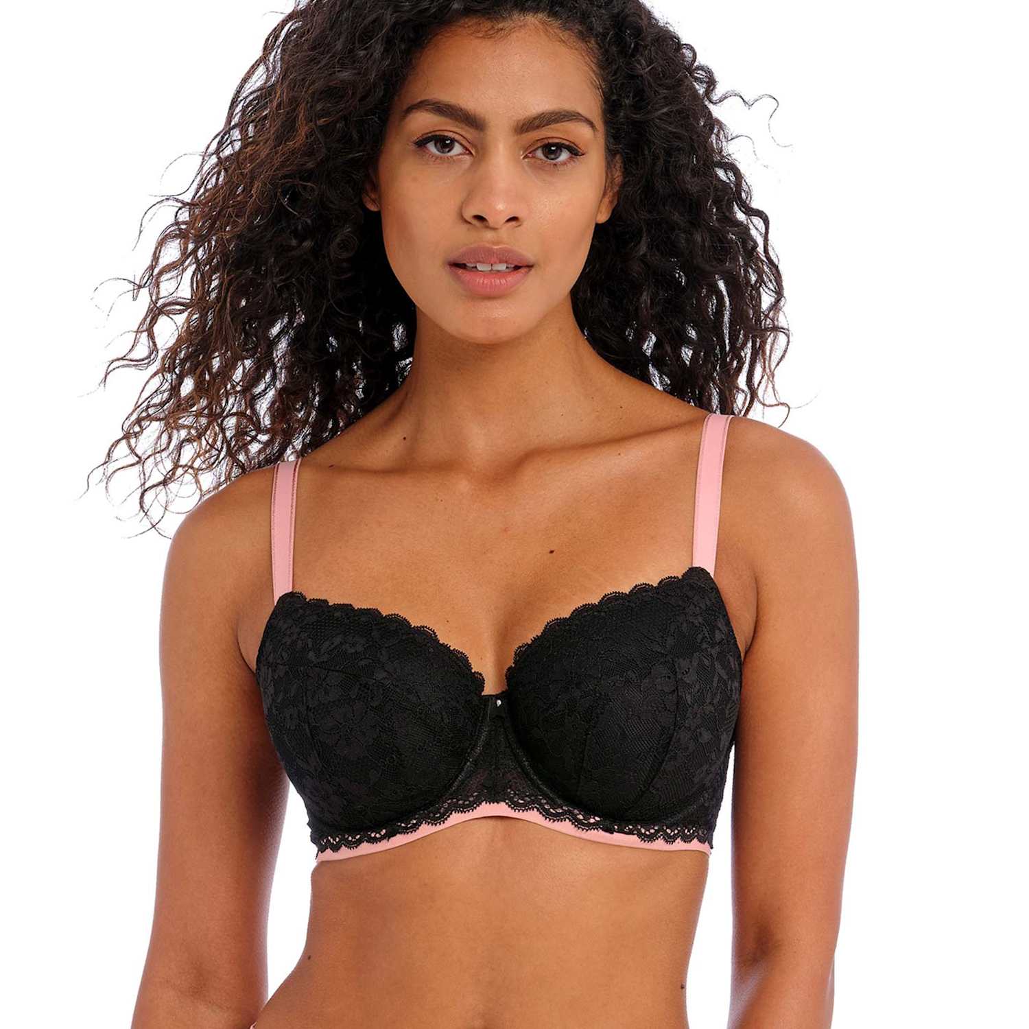 Freya Women's Offbeat Wired Padded Balcony Bra C-H - 28G - Black - Available at M&S
