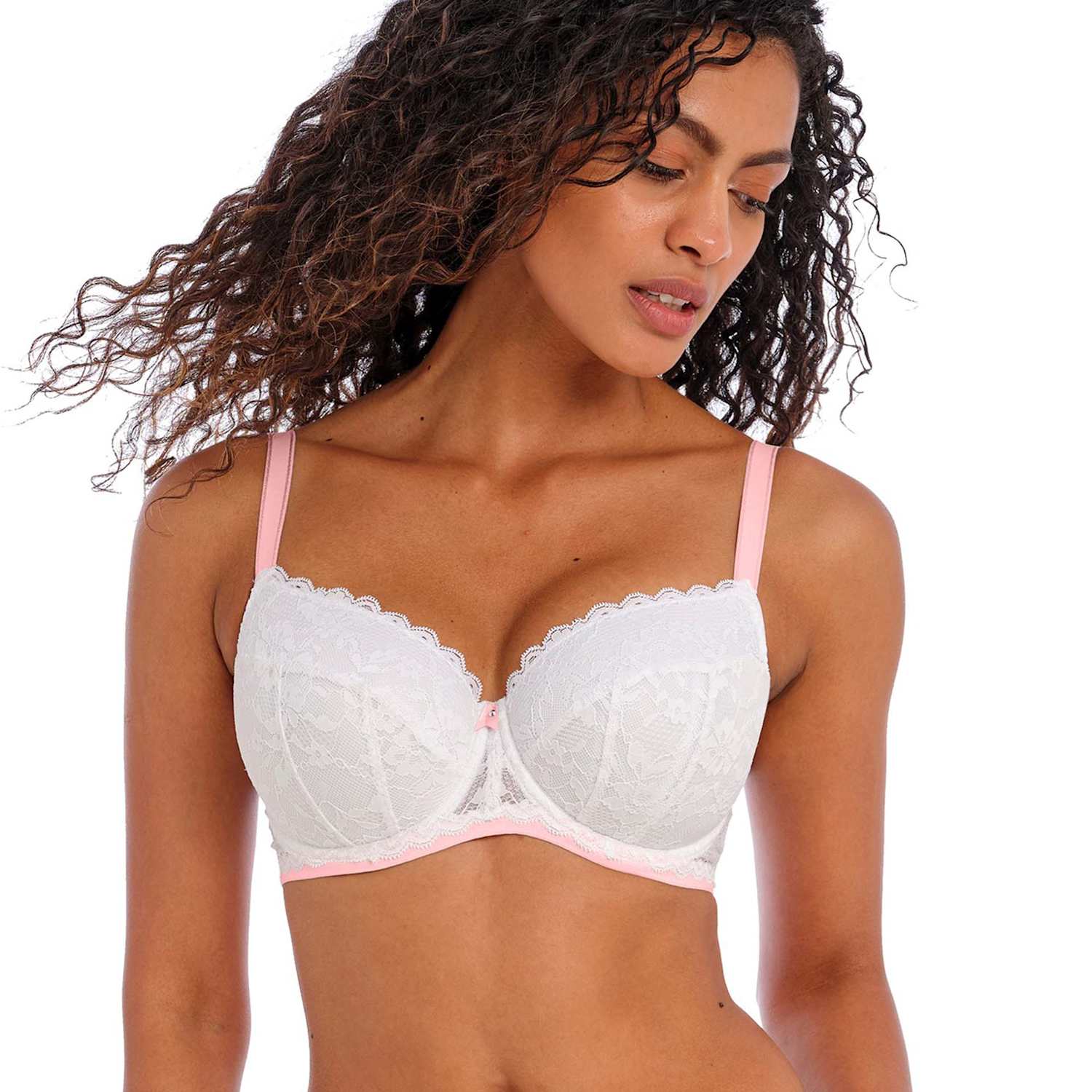 Freya Women's Offbeat Wired Padded Balcony Bra C-H - 34FF - White - Available at M&S