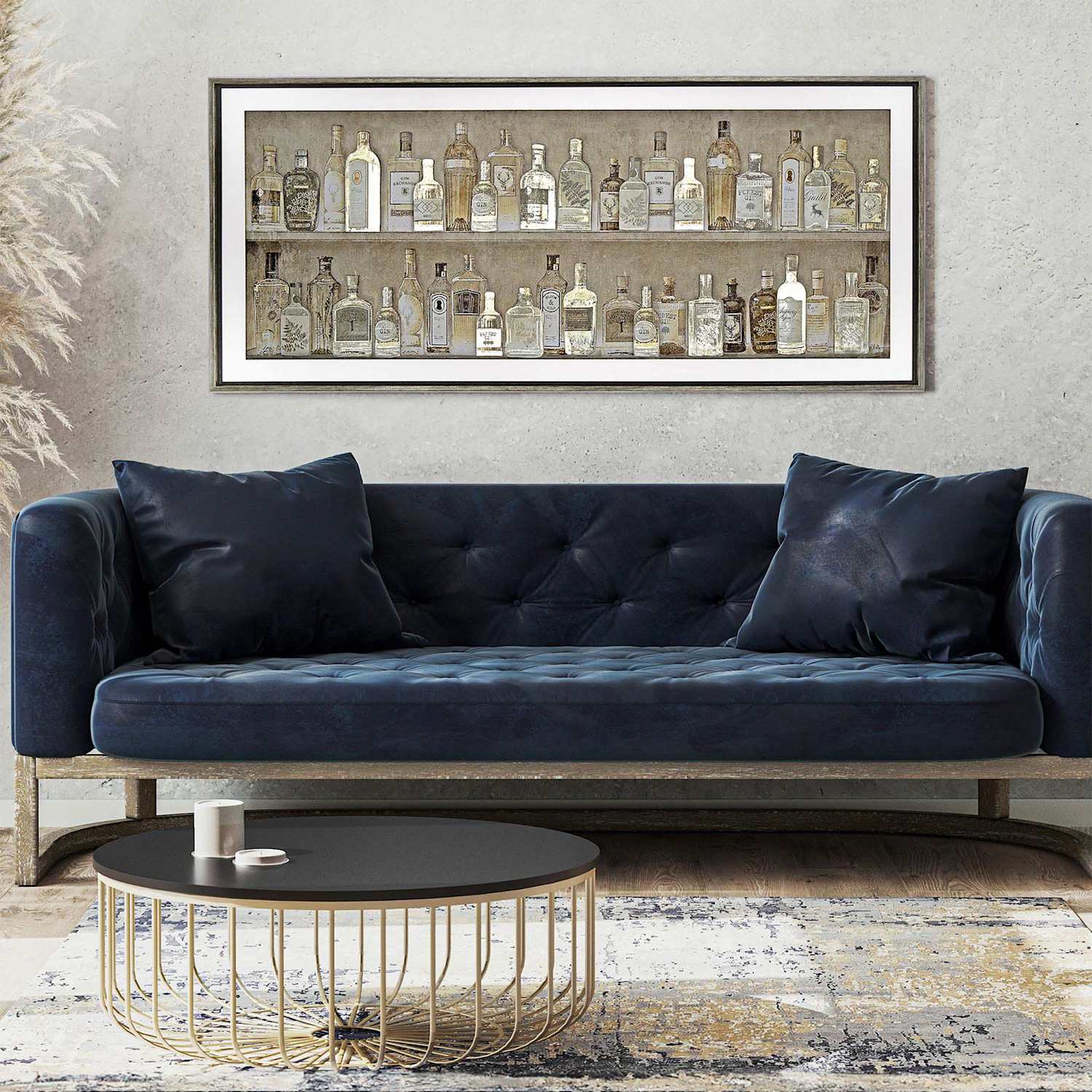 Gallery Direct Unisex Gin Collection Rectangle Framed Art - Black - Available at M&S