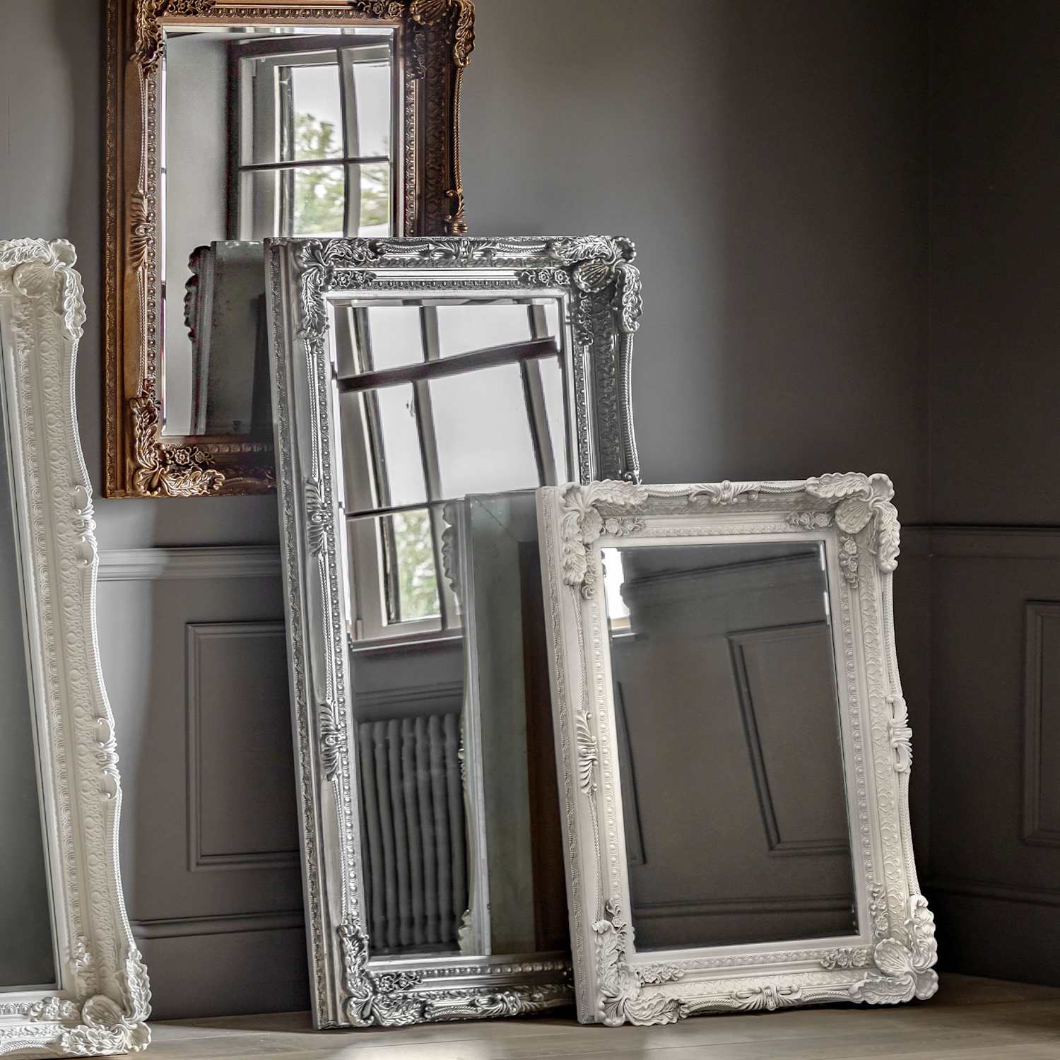 Gallery Direct Unisex Carved Louis Extra Large Wall Mirror - Cream - Available at M&S