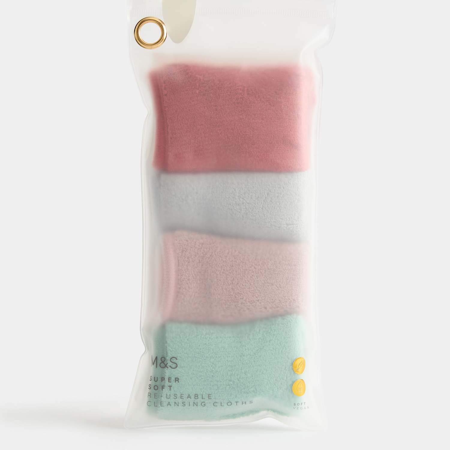 M&S Women's 4 Pack Super Soft Reusable Face Wash Cloths