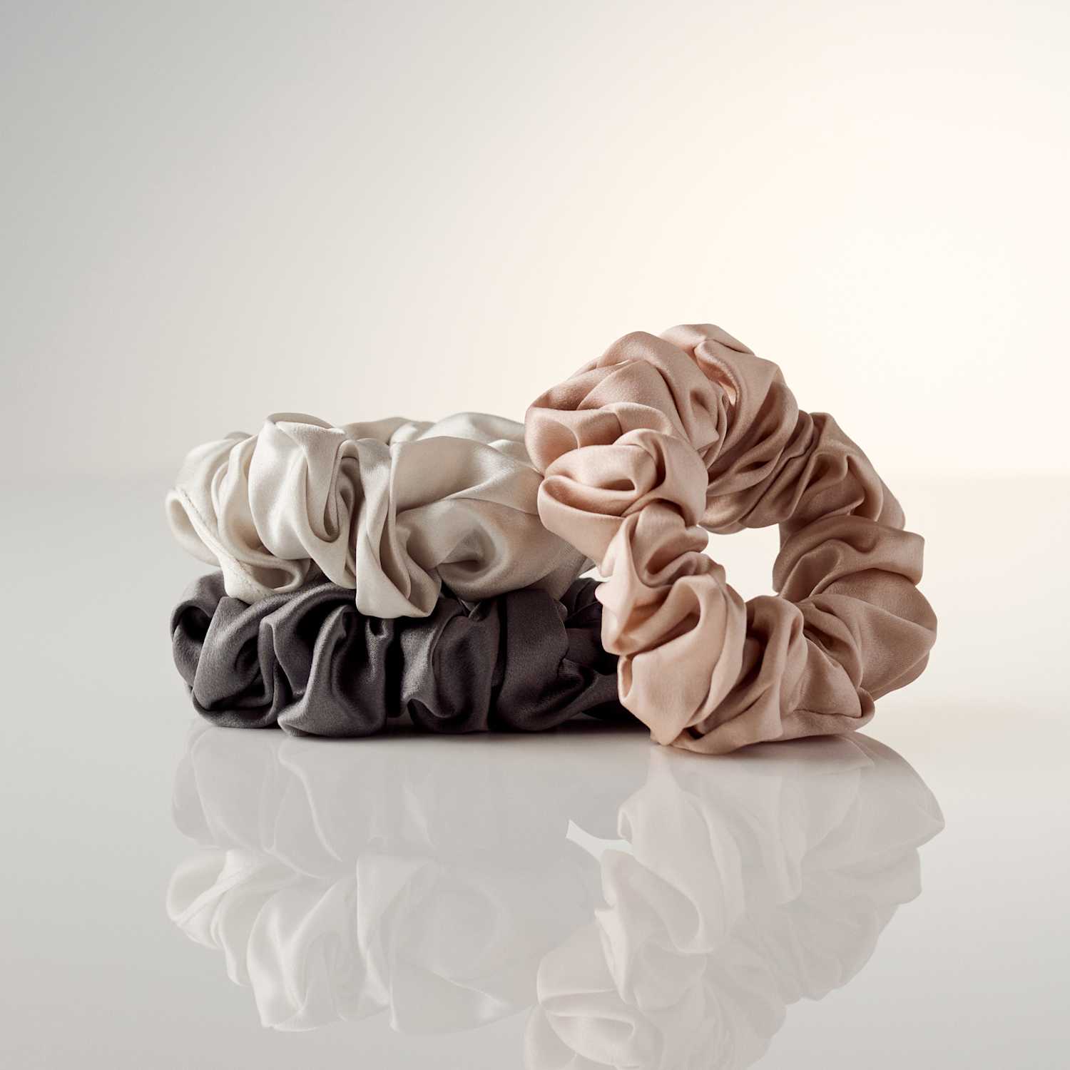 M&S Women's 3pk Mulberry Silk Chunky Scrunchies - Mother's Day Gift