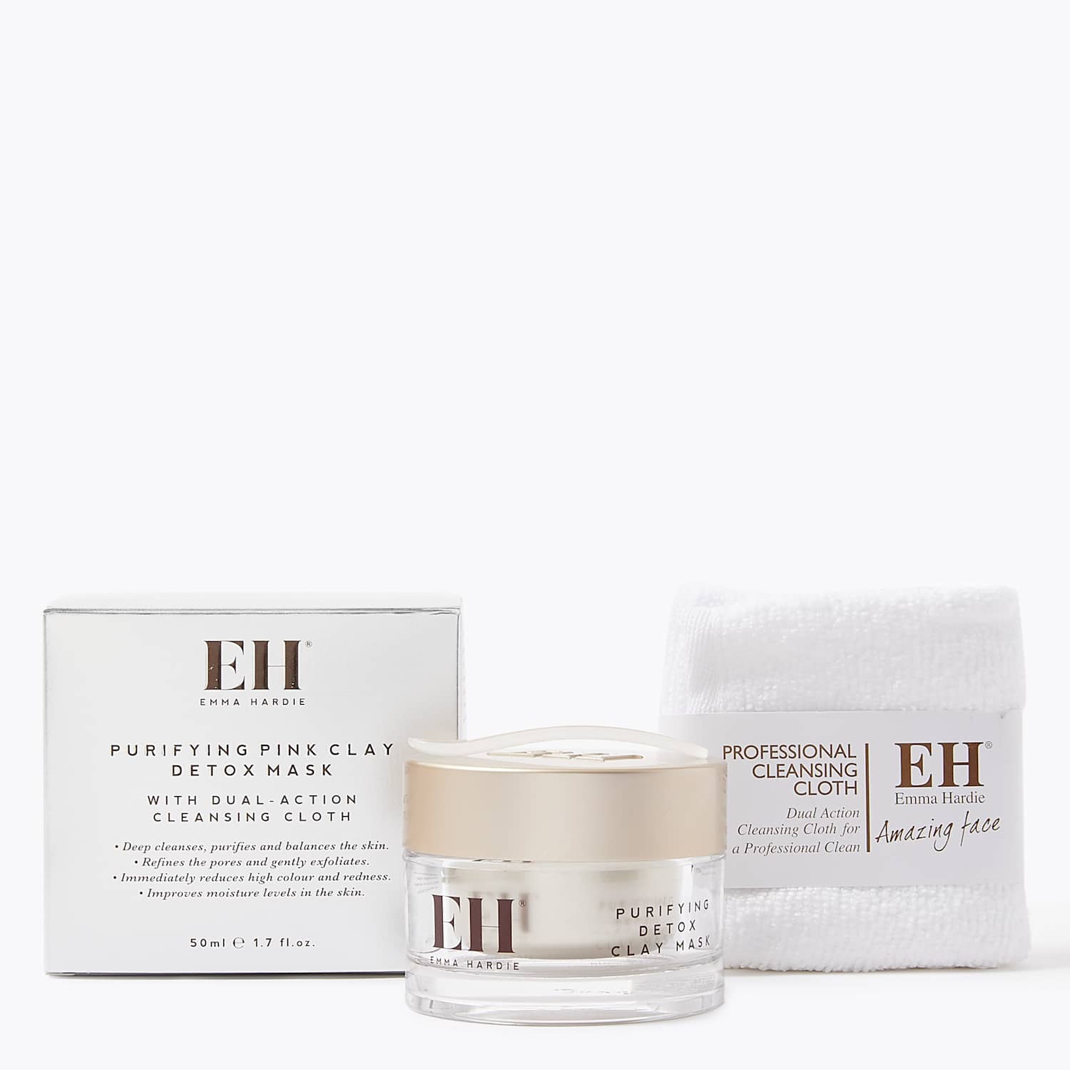 Emma Hardie Women's Purifying Detox Clay Mask with Cleansing Cloth 50ml - Available at M&S