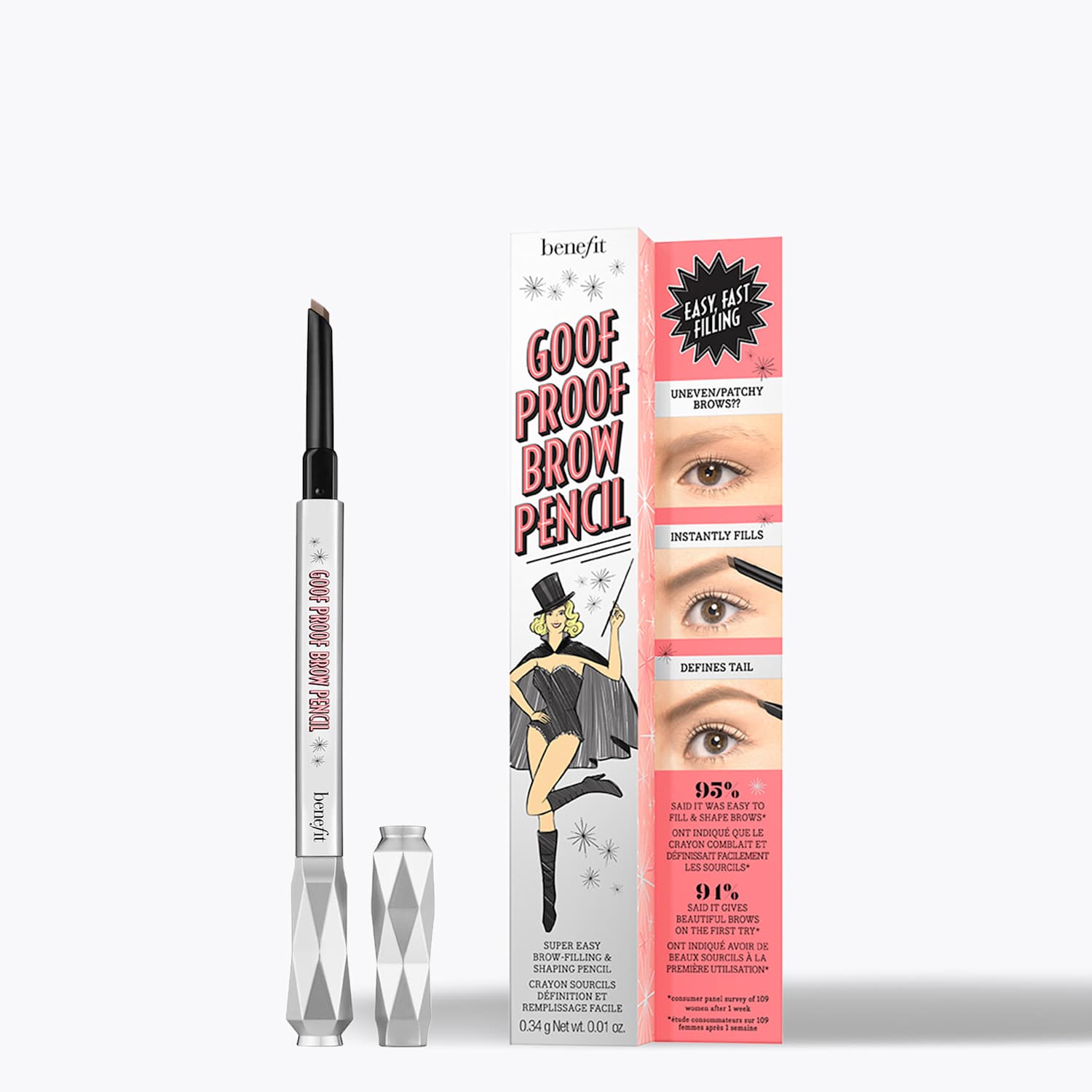 Benefit Women's Goof Proof Easy Shape & Fill Eyebrow Pencil 0.34g - Jasper - Available at M&S