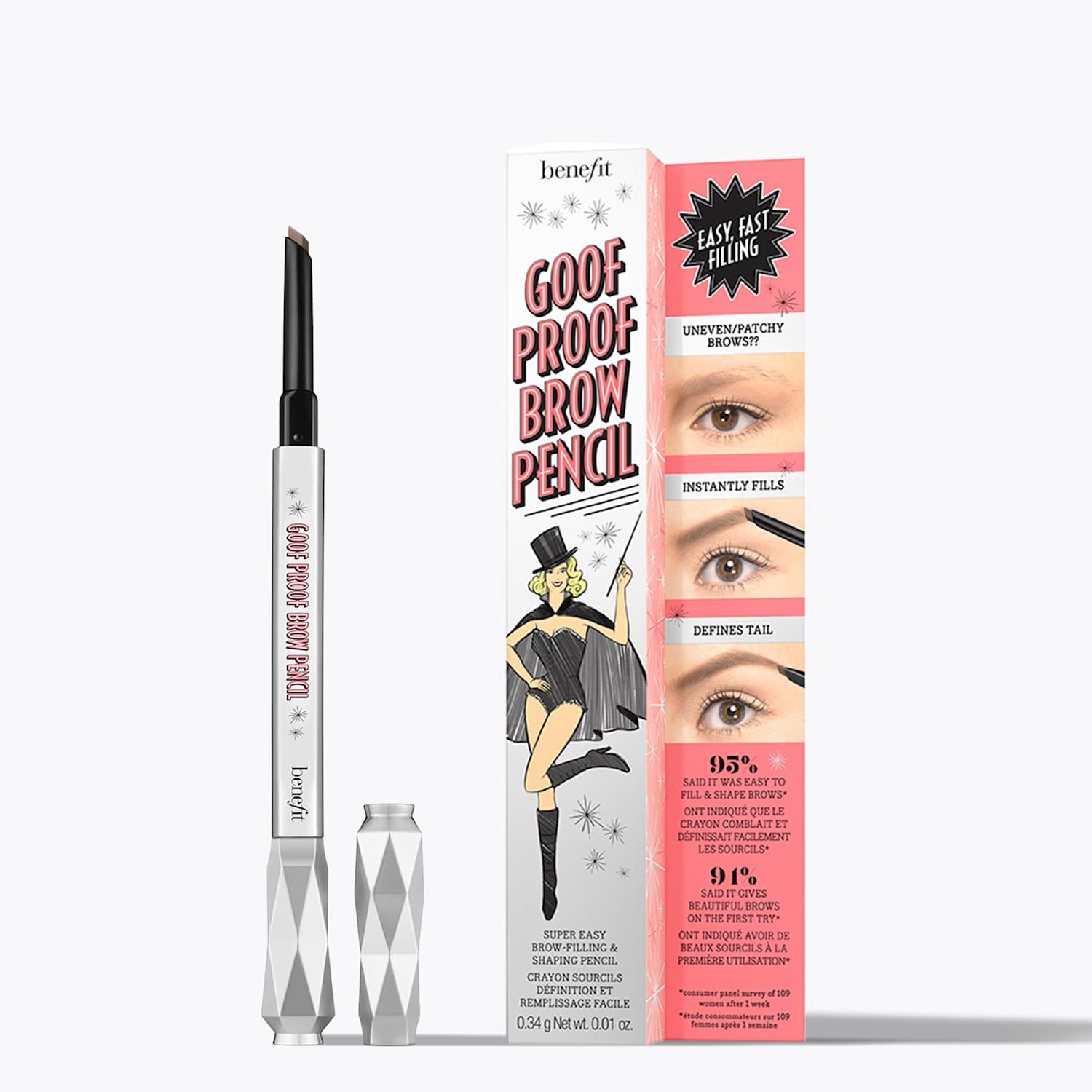 Benefit Women's Goof Proof Easy Shape & Fill Eyebrow Pencil 0.34g - Beige - Available at M&S
