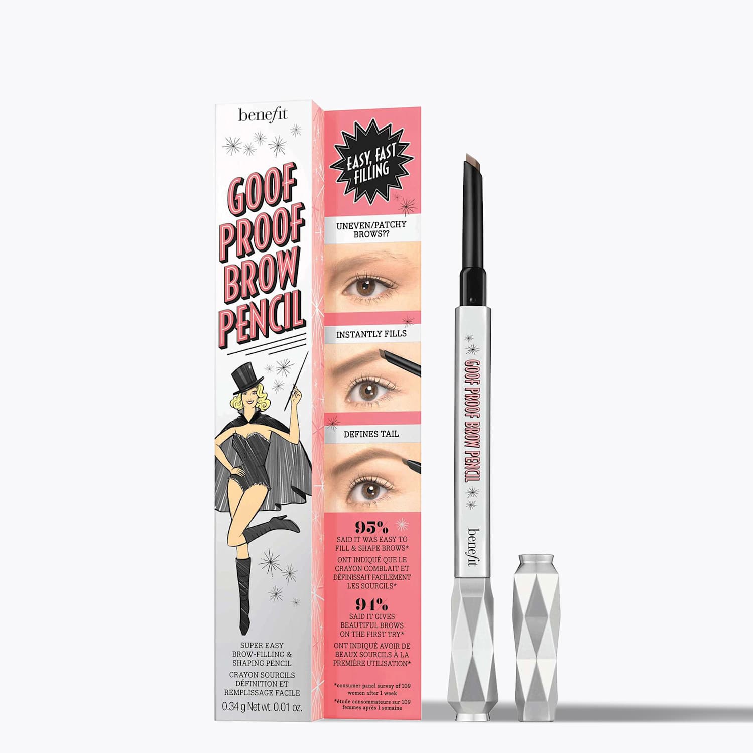 Benefit Women's Goof Proof Easy Shape & Fill Eyebrow Pencil 0.34g - Medium Beige - Available at M&S