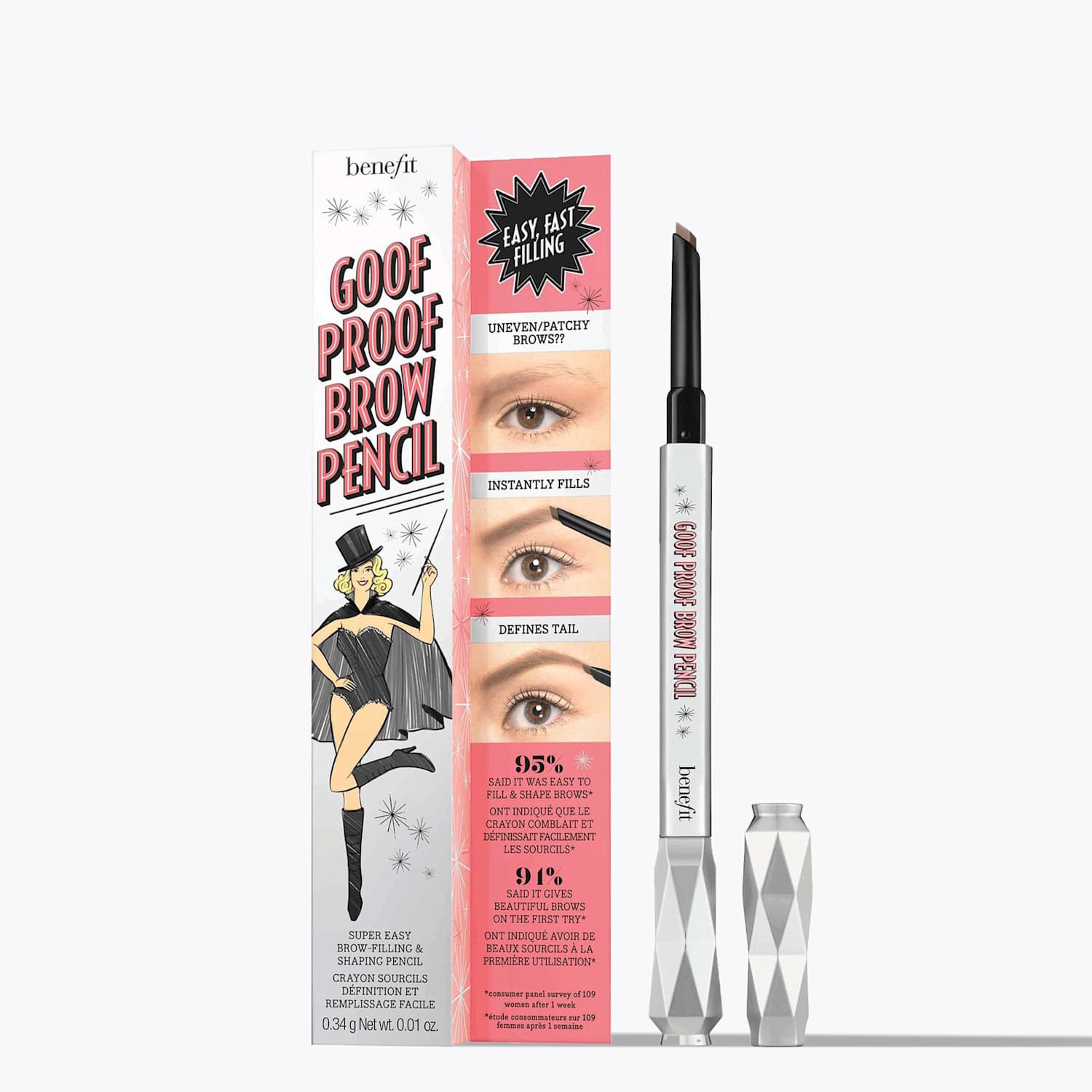 Benefit Women's Goof Proof Easy Shape & Fill Eyebrow Pencil 0.34g - Natural - Available at M&S