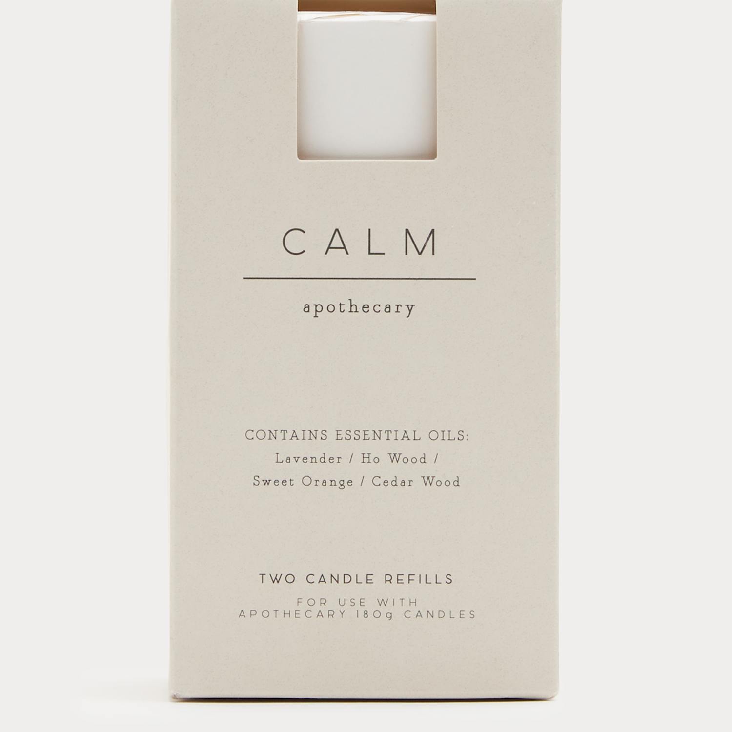 Apothecary Set of 2 Calm Candle Refills - White