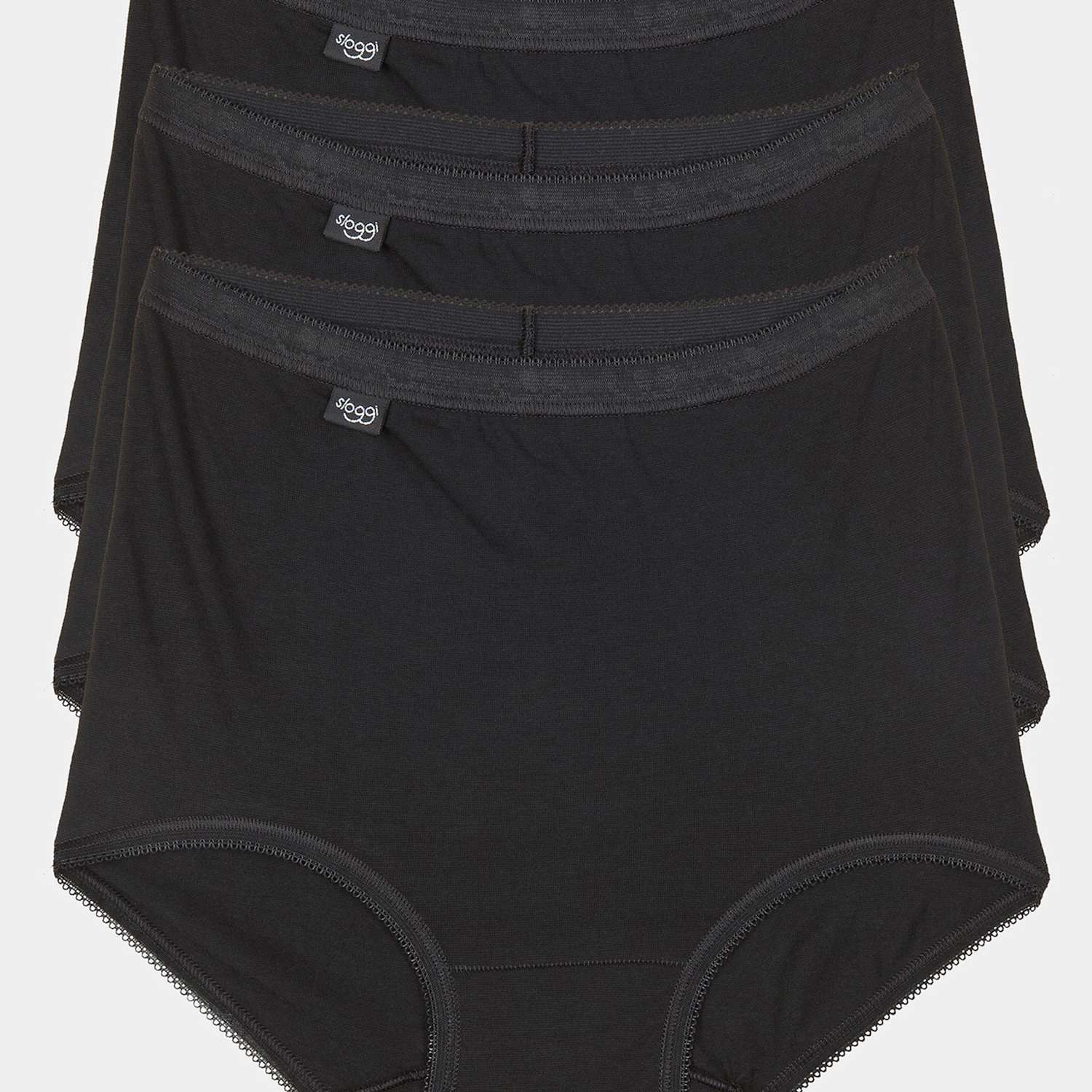 Sloggi Women's 3pk High Waisted Full Briefs - 12 - Black - Available at M&S