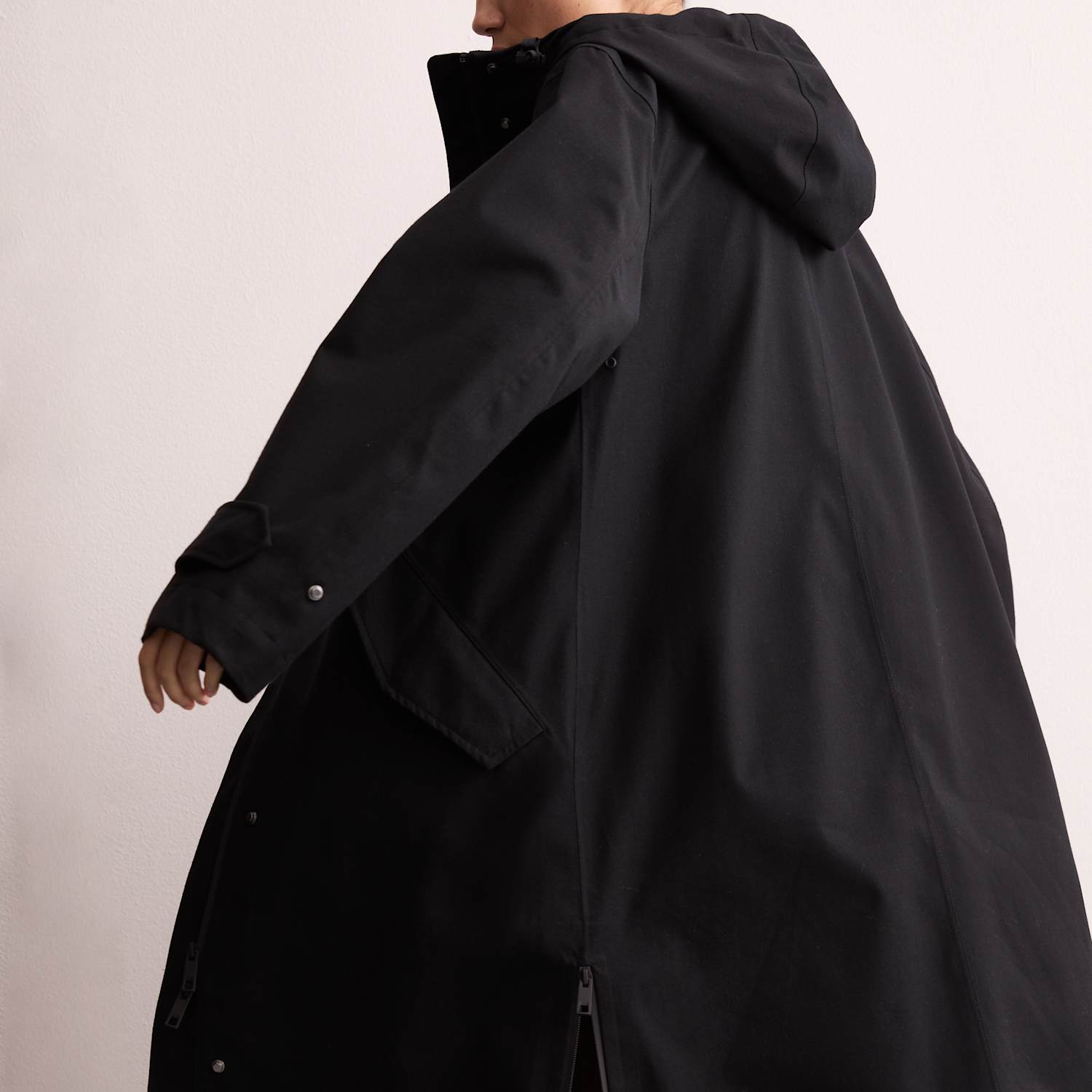 Jaeger Women's Waterproof Twill Hooded Raincoat - 20 - Black - By M&S