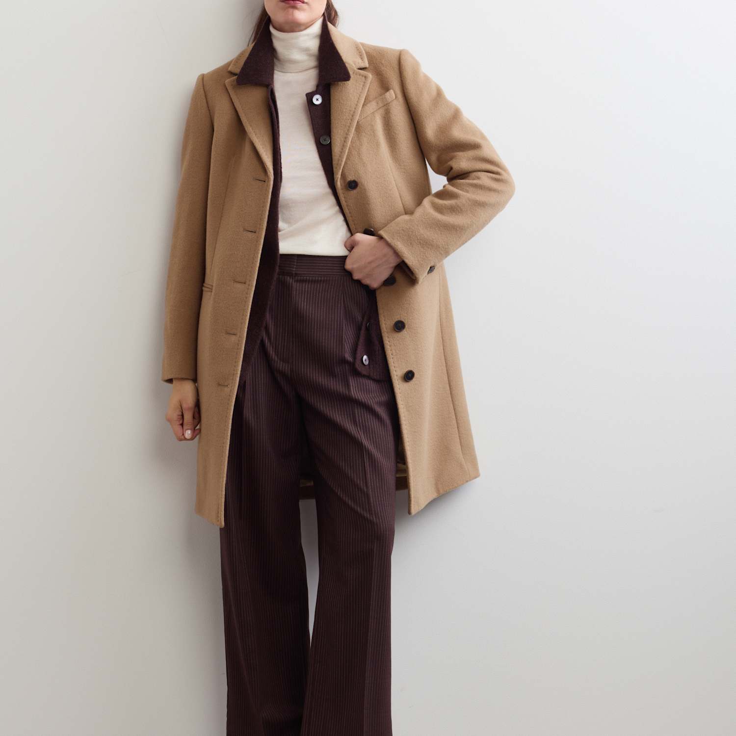 Jaeger Women's Pure Wool Short Boyfriend Coat - 16 - Camel - By M&S