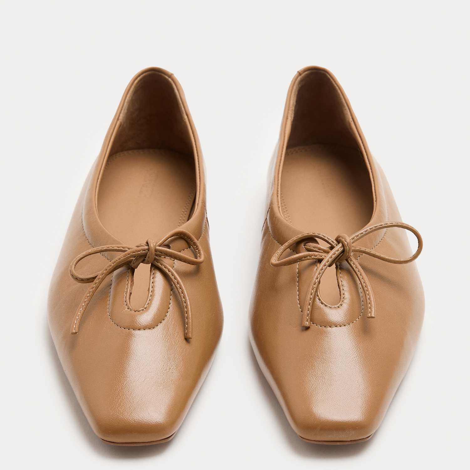 Jaeger Women's Leather Slip On Flat Pumps - 6 - Camel - By M&S