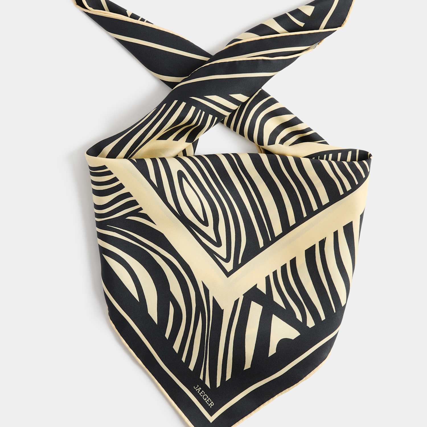 Jaeger Women's Pure Silk Printed Square Scarf - Black Mix - By M&S