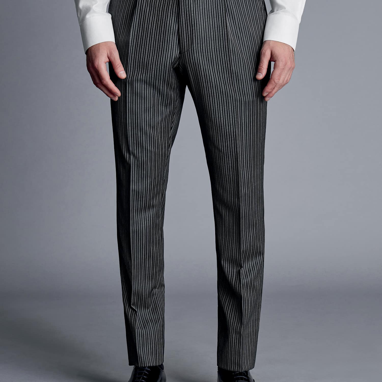 Charles Tyrwhitt Men's Slim Fit Pure Wool Pinstripe Suit Trousers - 36/30in - Grey Mix - Available at M&S