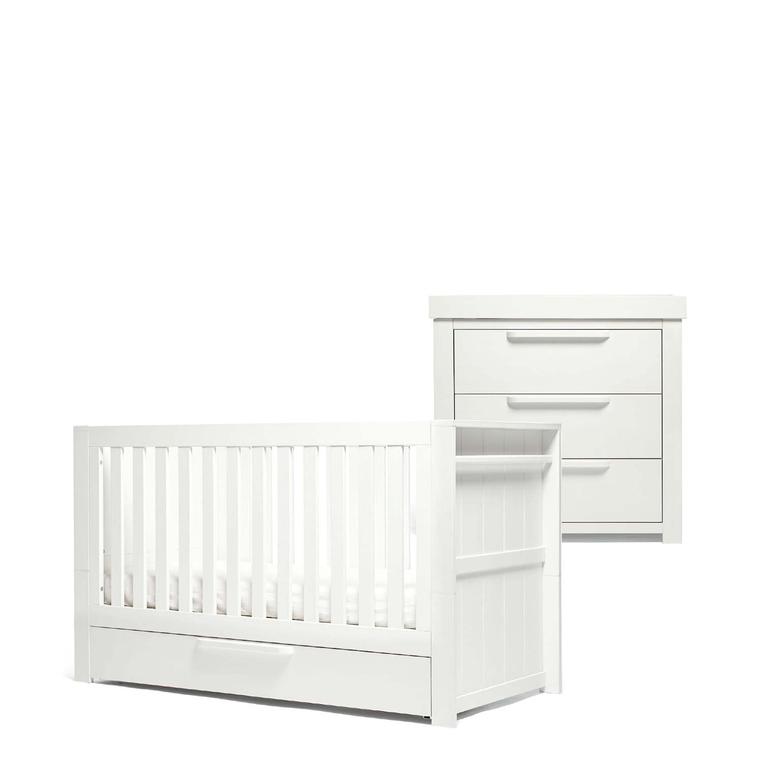 Mamas & Papas Unisex Franklin 2 Piece Cotbed Set with Dresser - White - Available at M&S