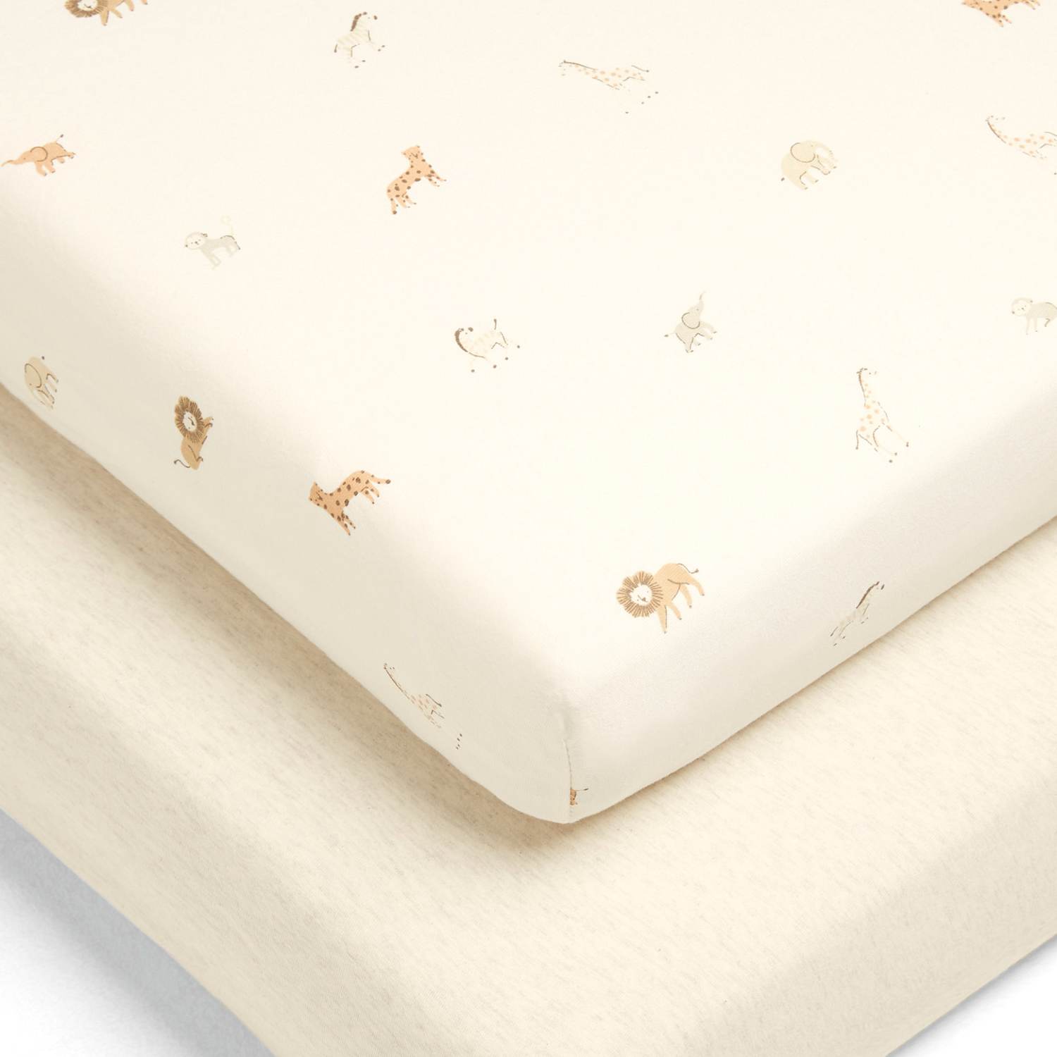 Mamas & Papas Kids 2 Pack Born to be Wild Cotbed Fitted Sheets - Multi - Available at M&S