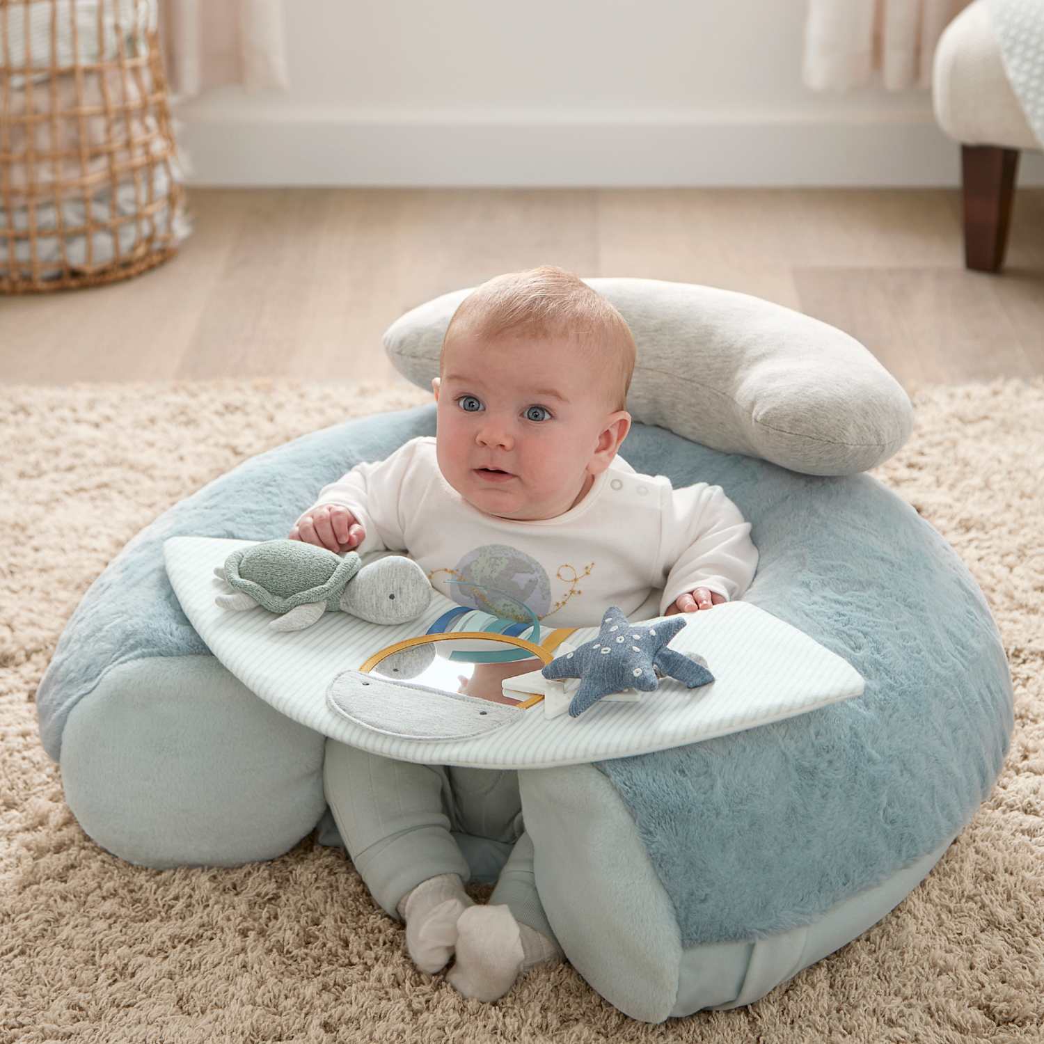 Mamas & Papas Kids Welcome to the World Sit & Play Under the Sea Interactive Seat - Blue - Available at M&S
