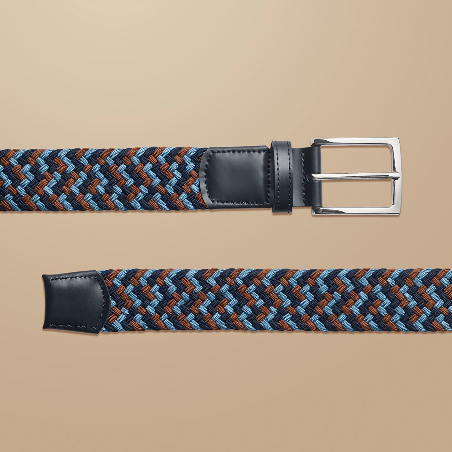 Charles Tyrwhitt Men's Textured Casual Belt - 38 - Navy Mix - Available at M&S