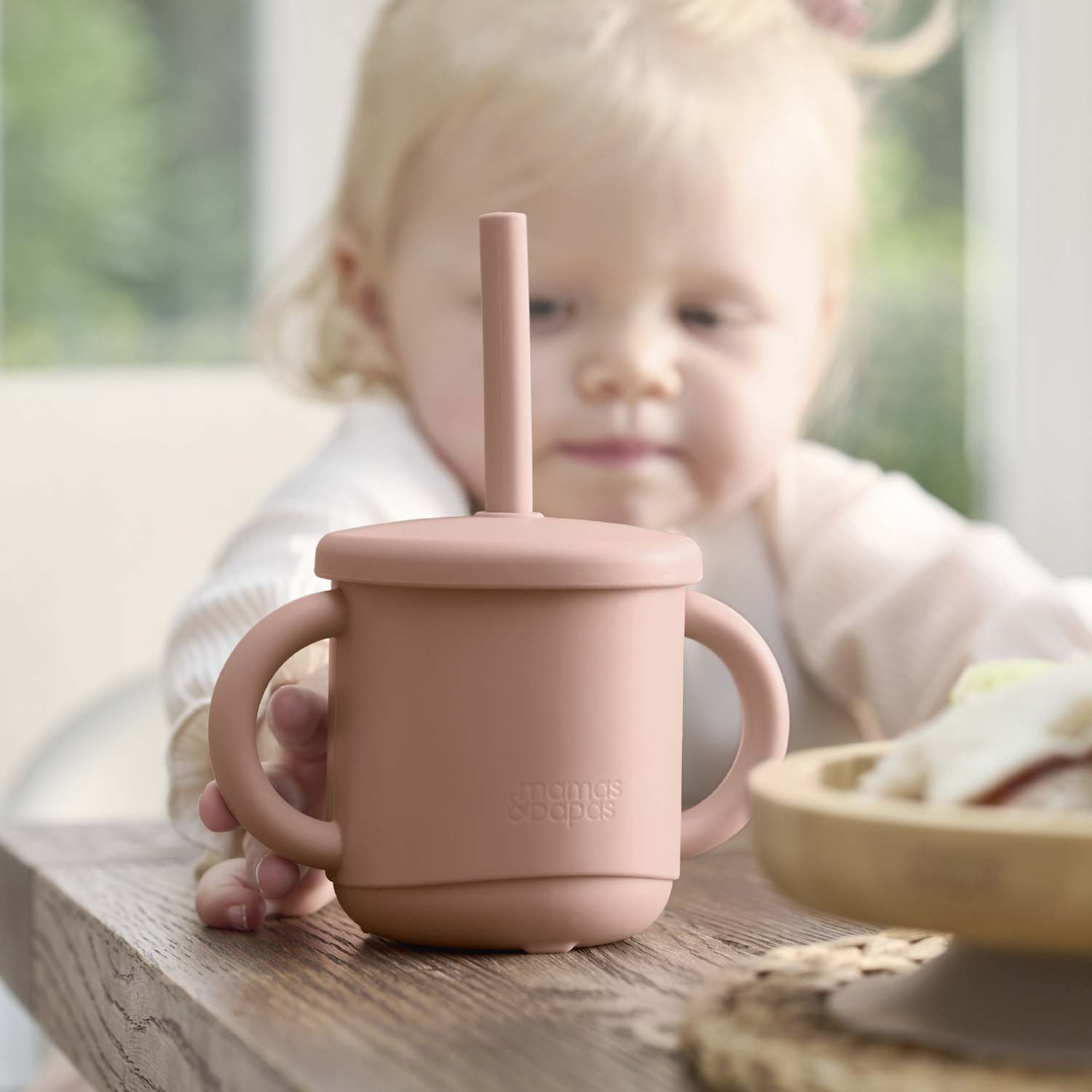 Mamas & Papas Kids Silicone Sippy Cup & Snack Pot - Pink - Available at M&S