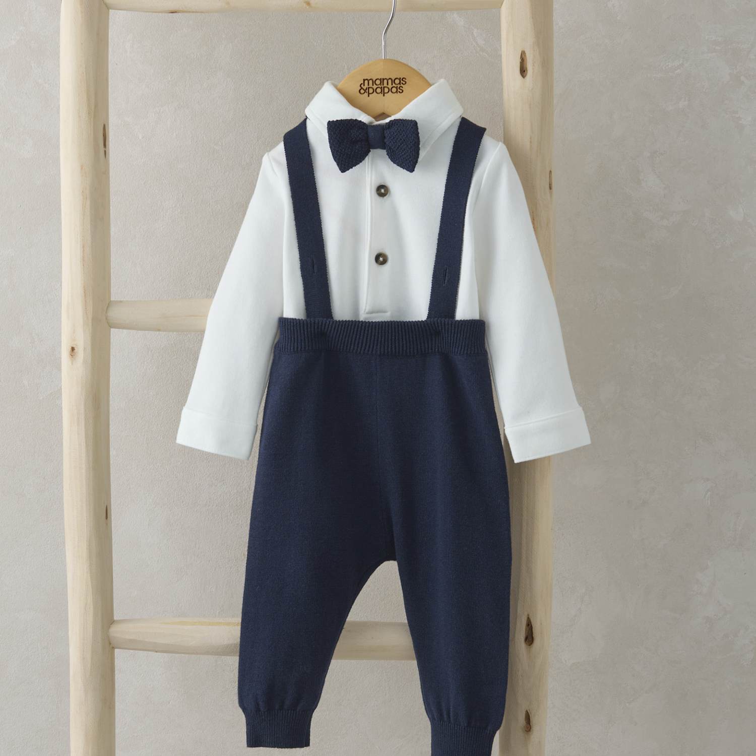 Mamas & Papas Kids 3pc Pure Cotton Occasion Outfit (0-2 Yrs) - 3-6 Months - Blue - Available at M&S