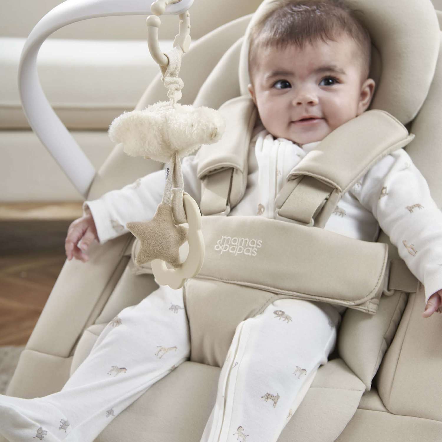 Mamas & Papas Unisex Eno Bouncer - Beige - Available at M&S
