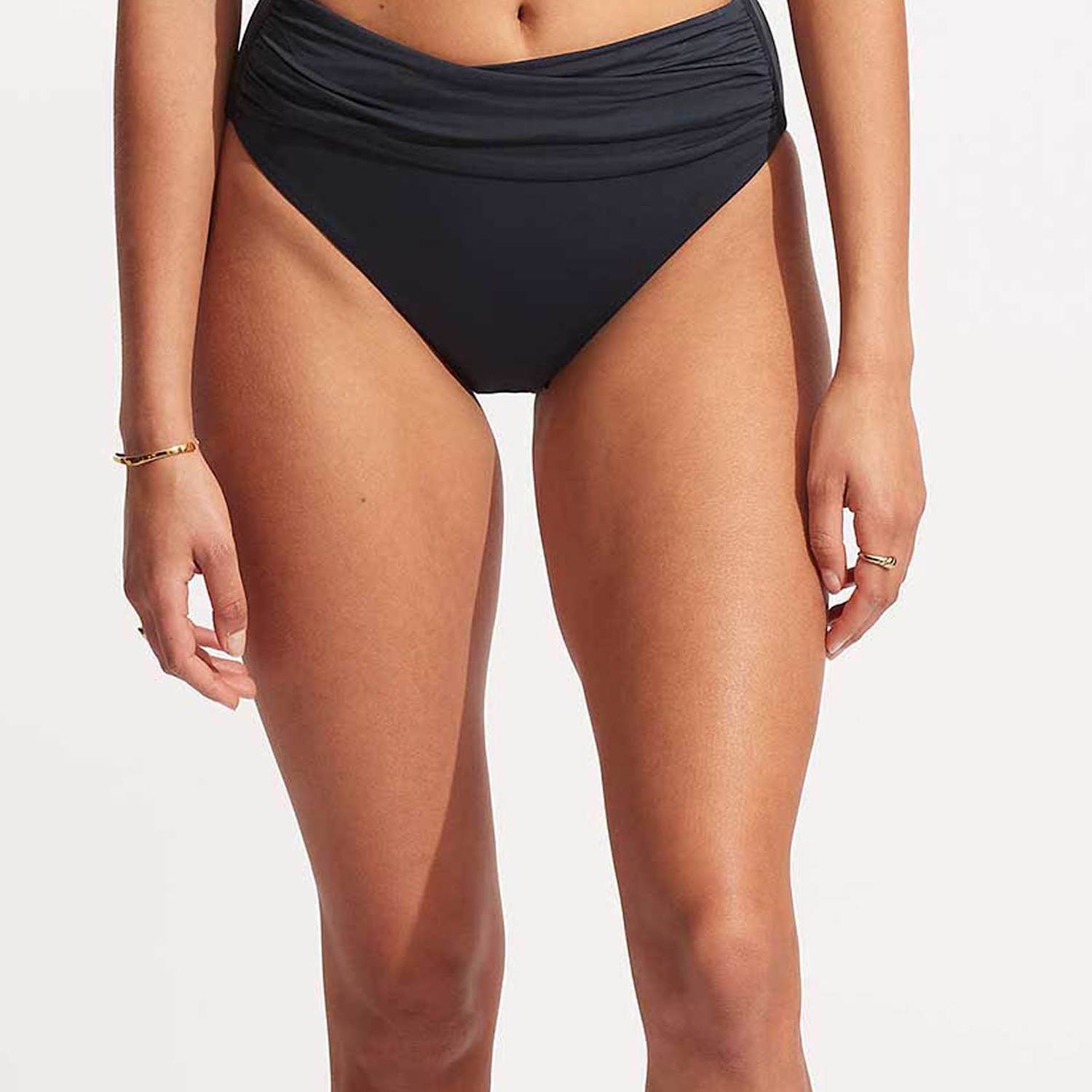 Seafolly Women's Collective High Waisted High Leg Bikini Bottoms - 14 - Navy - Available at M&S