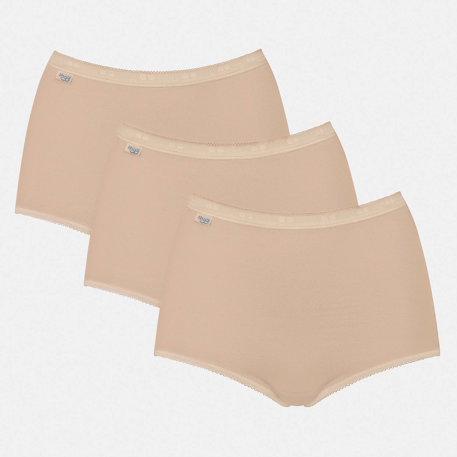 Sloggi Women's 3pk High Waisted Full Briefs - 10 - Beige - Available at M&S