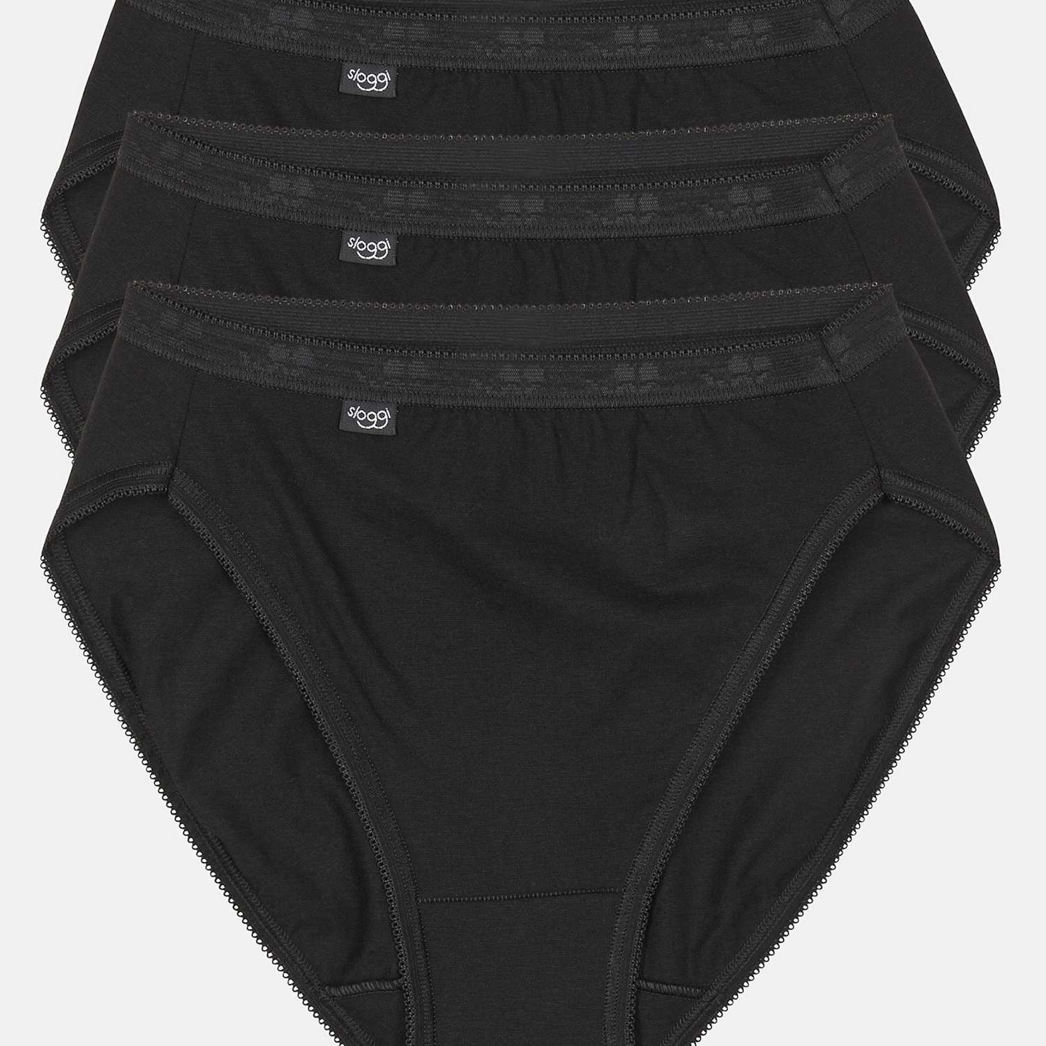 Sloggi Women's 3pk Cotton Rich Tai Briefs - 14 - Black - Available at M&S