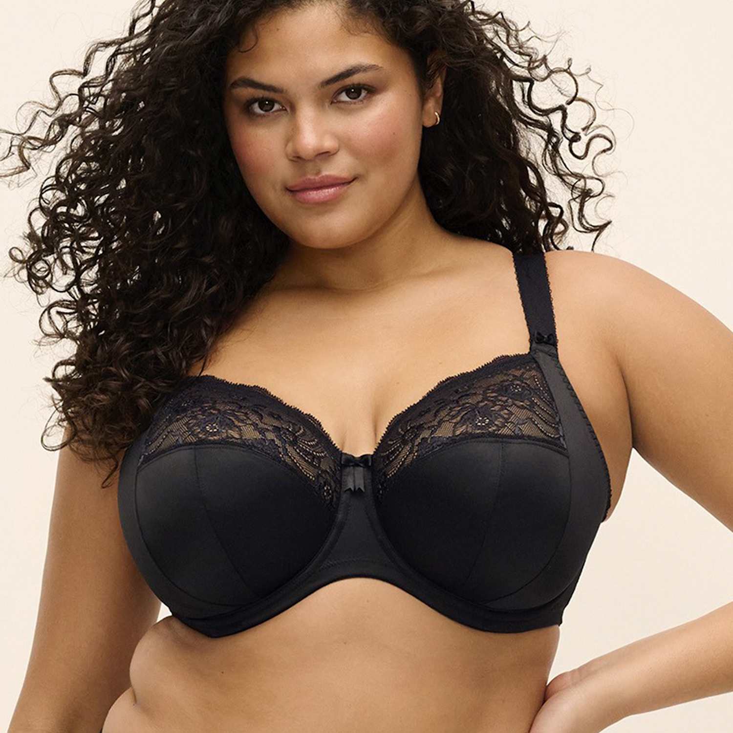 Elomi Women's Morgan Lace Wired Side Support Bra DD-K - 40H - Black - Available at M&S