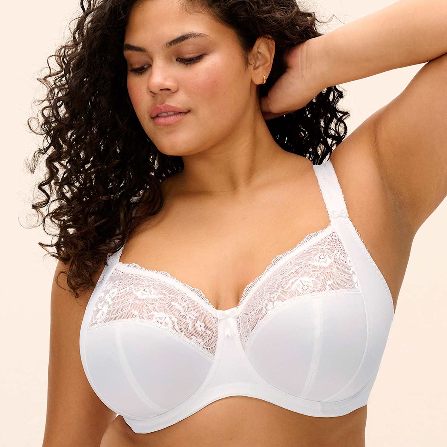 Elomi Women's Morgan Lace Wired Side Support Bra DD-K - 40H - White - Available at M&S