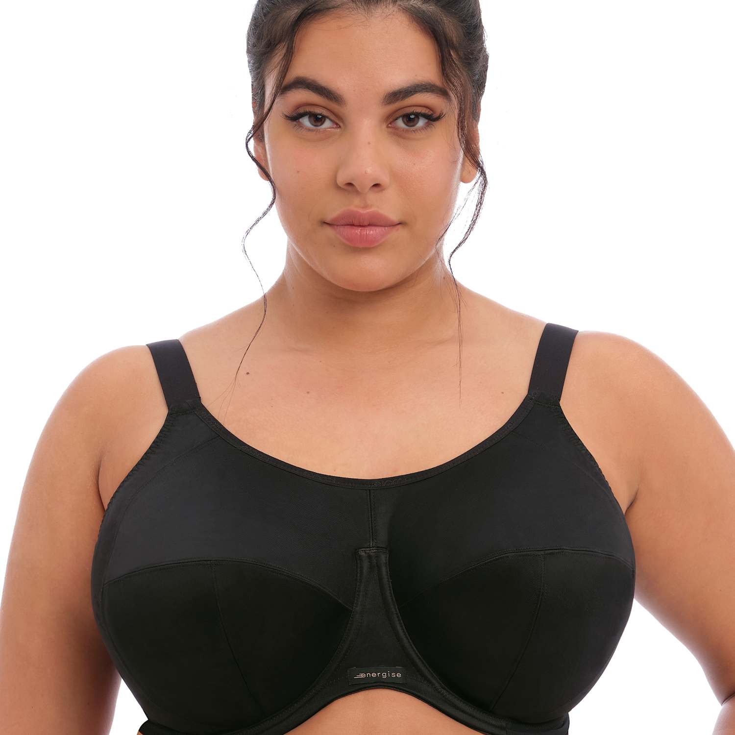 Elomi Women's Energise Uplifting Wired Side Support Sports Bra (D-K) - 42DD - Black - Available at M&S