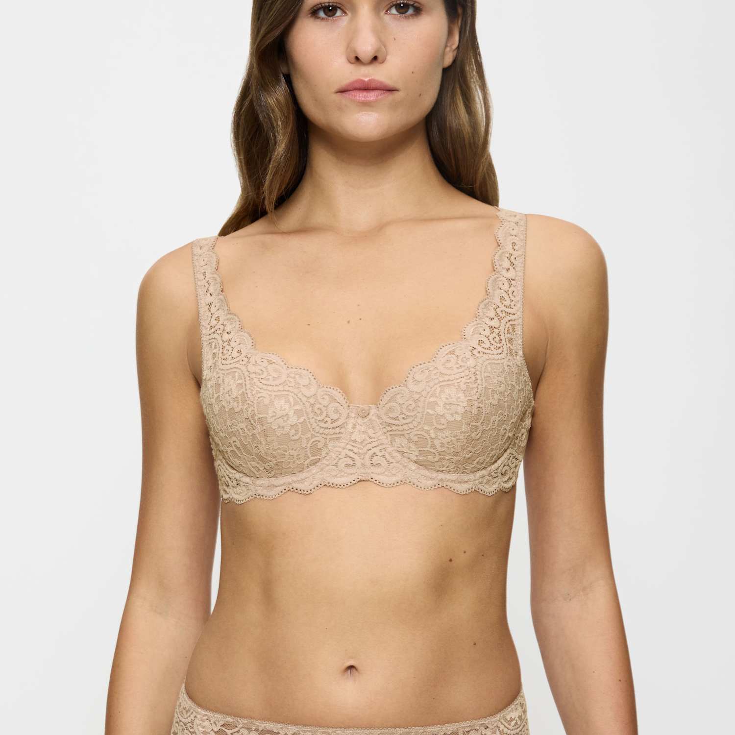 Triumph Women's Amourette Lace WHP Wired Half Padded Bra A-E - 34D - Biscuit - Available at M&S