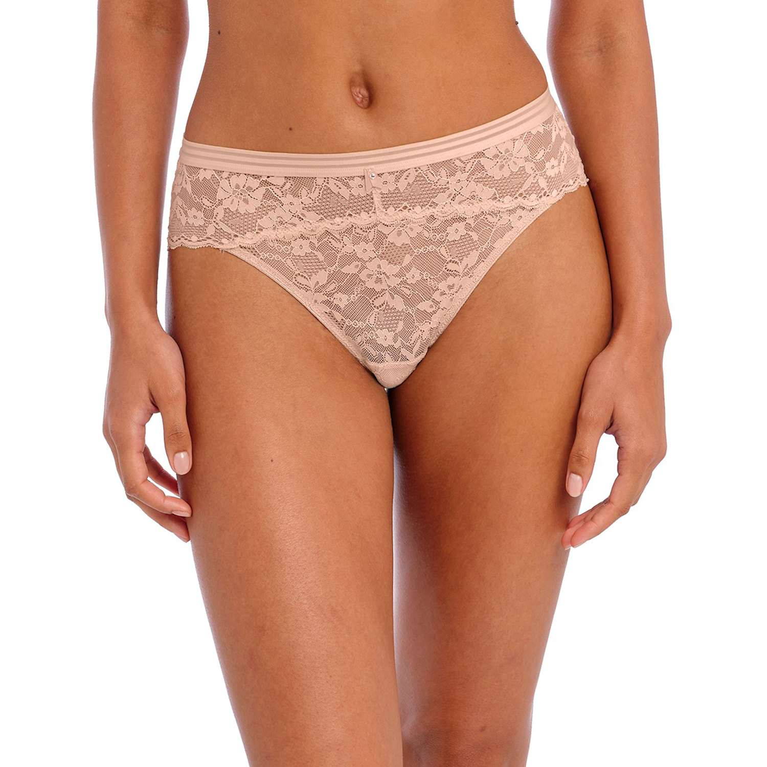Freya Women's Offbeat Floral Lace Bikini Knickers - Extra Small - Beige - Available at M&S