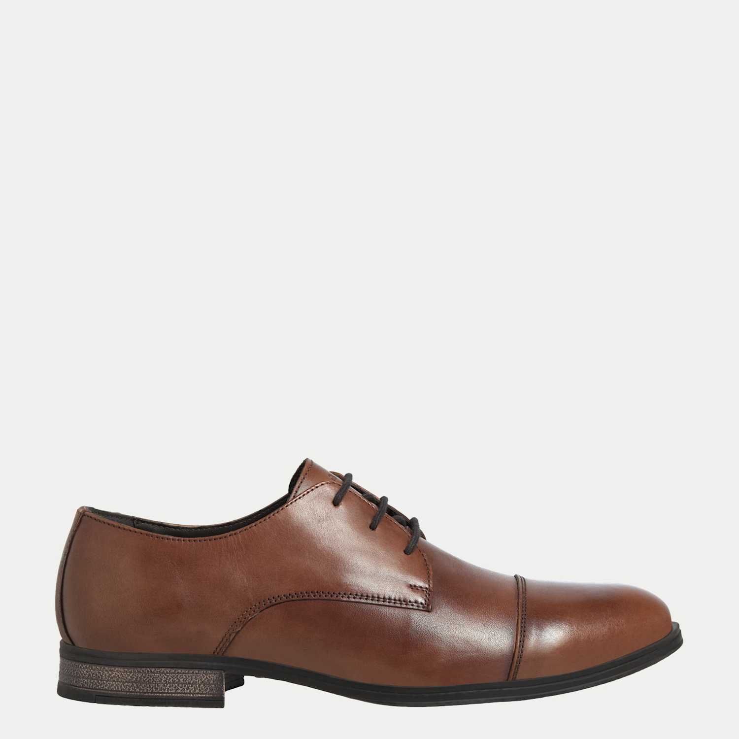 Jack & Jones Men's Leather Derby Shoes - 8 - Tan - Available at M&S