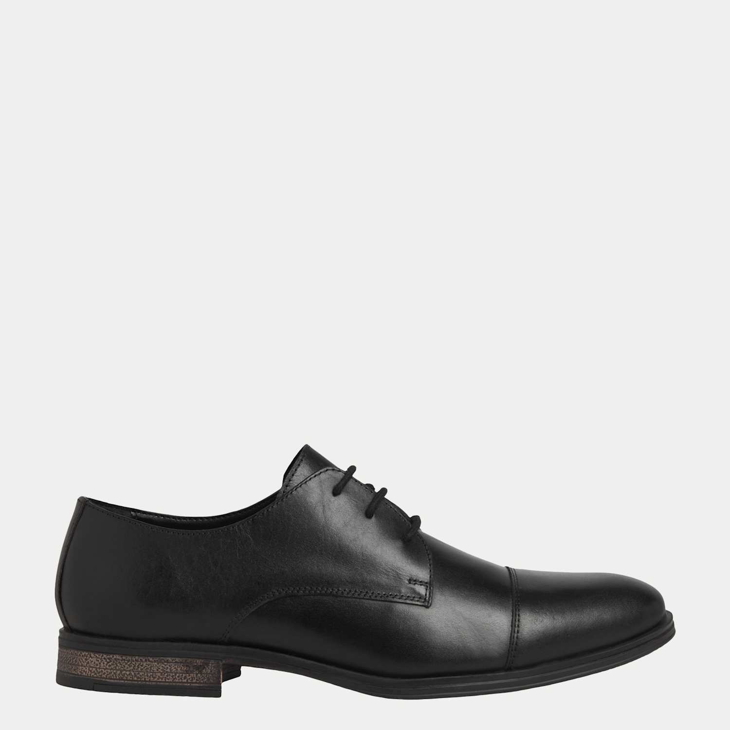 Jack & Jones Men's Leather Derby Shoes - 8 - Black - Available at M&S