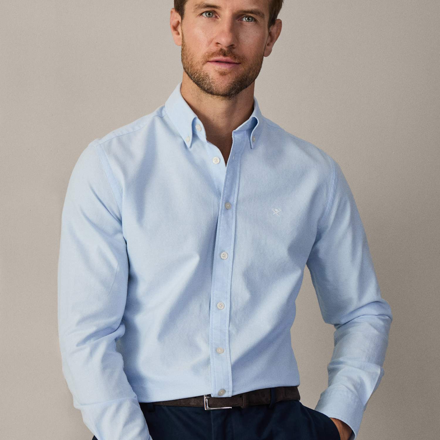 Hackett Men's Slim Fit Pure Cotton Oxford Shirt - 2XL - Light Blue - Available at M&S
