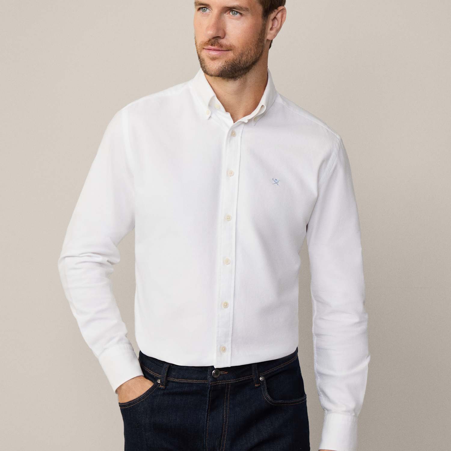 Hackett Men's Slim Fit Pure Cotton Oxford Shirt - XL - White - Available at M&S