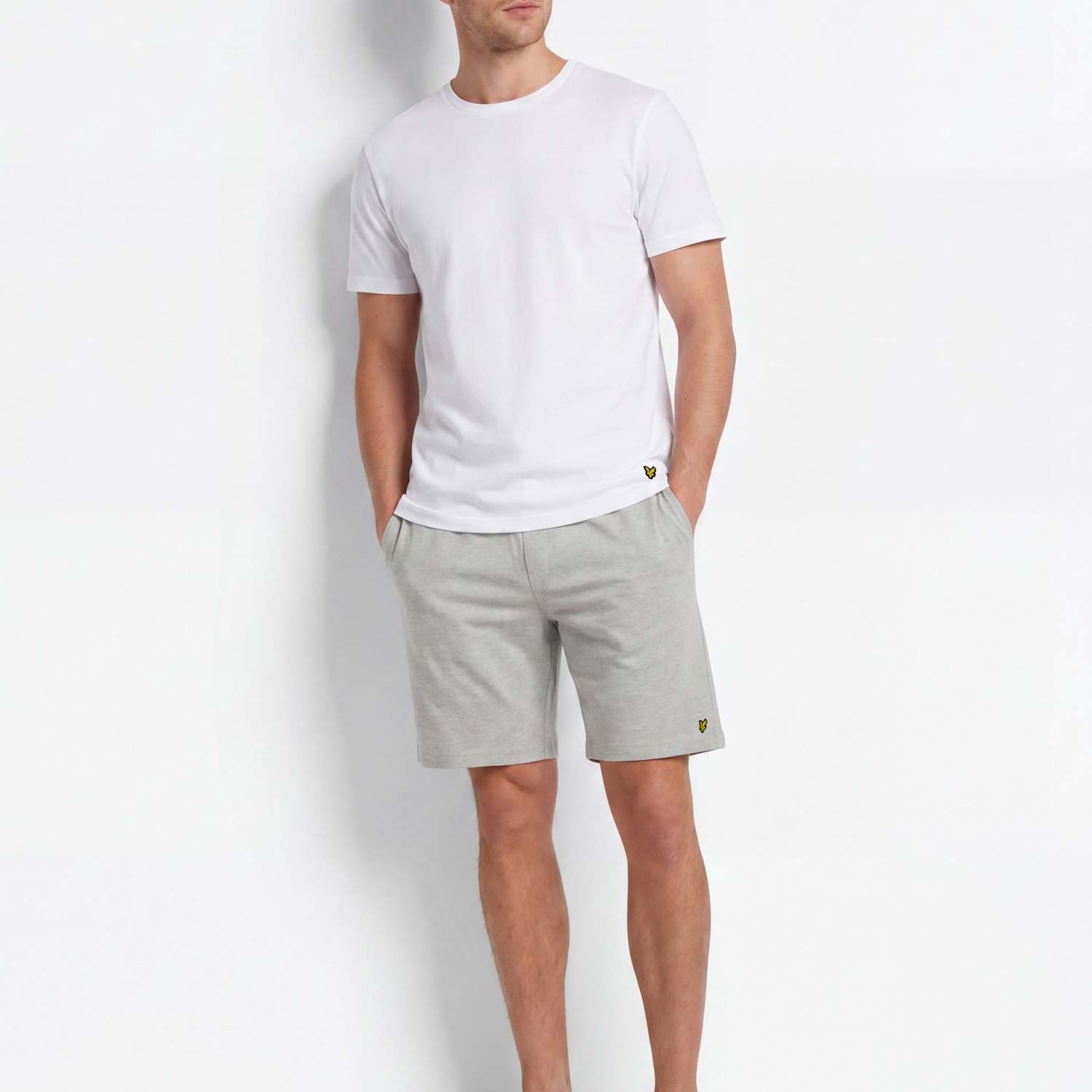 Lyle & Scott Men's Cotton Rich Jersey Lounge Set - L - White Mix - Available at M&S