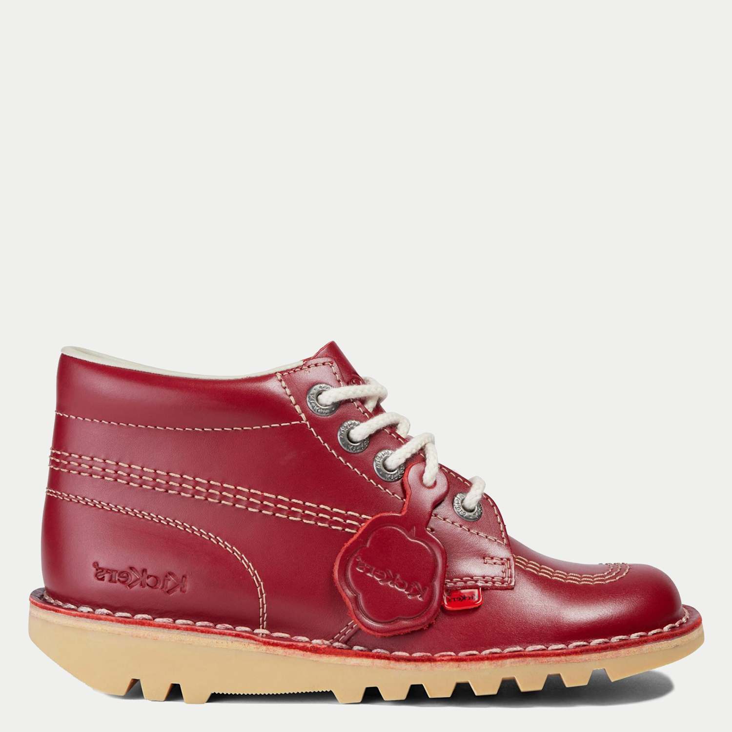 Kickers Women's Leather Chunky Lace Up Ankle Boots - 8 - Red - Available at M&S