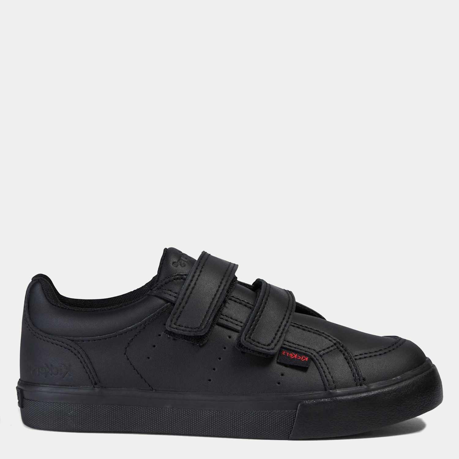 Kickers Kids Leather Riptape School Shoes - 1 - Black - Available at M&S