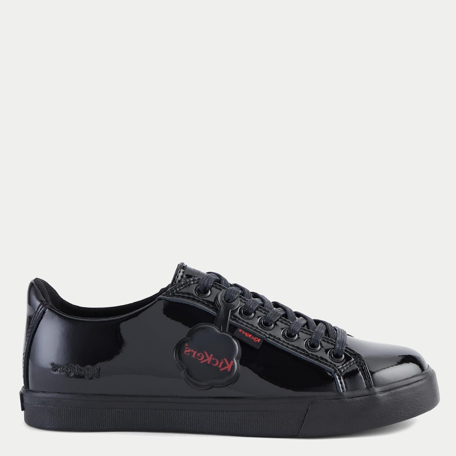 Kickers Girls Leather Lace School Shoes - 3 - Black Patent - Available at M&S