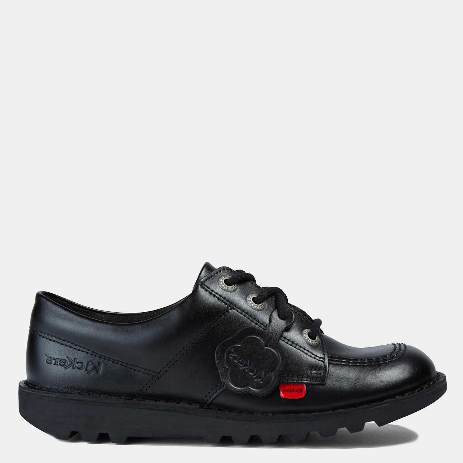 Kickers Kids Leather Lace School Shoes - 4 - Black - Available at M&S