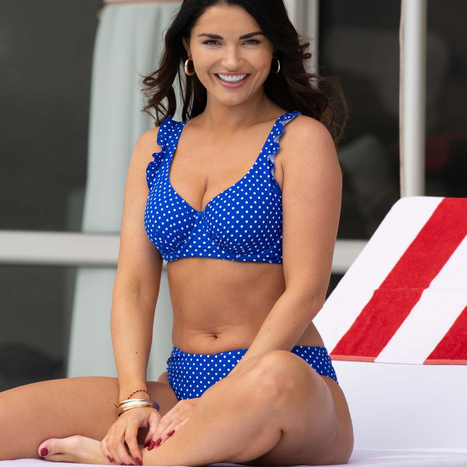 Pour Moi Women's Sicily Polka Dot Wired Bikini Top - 36G - Blue Mix - Available at M&S