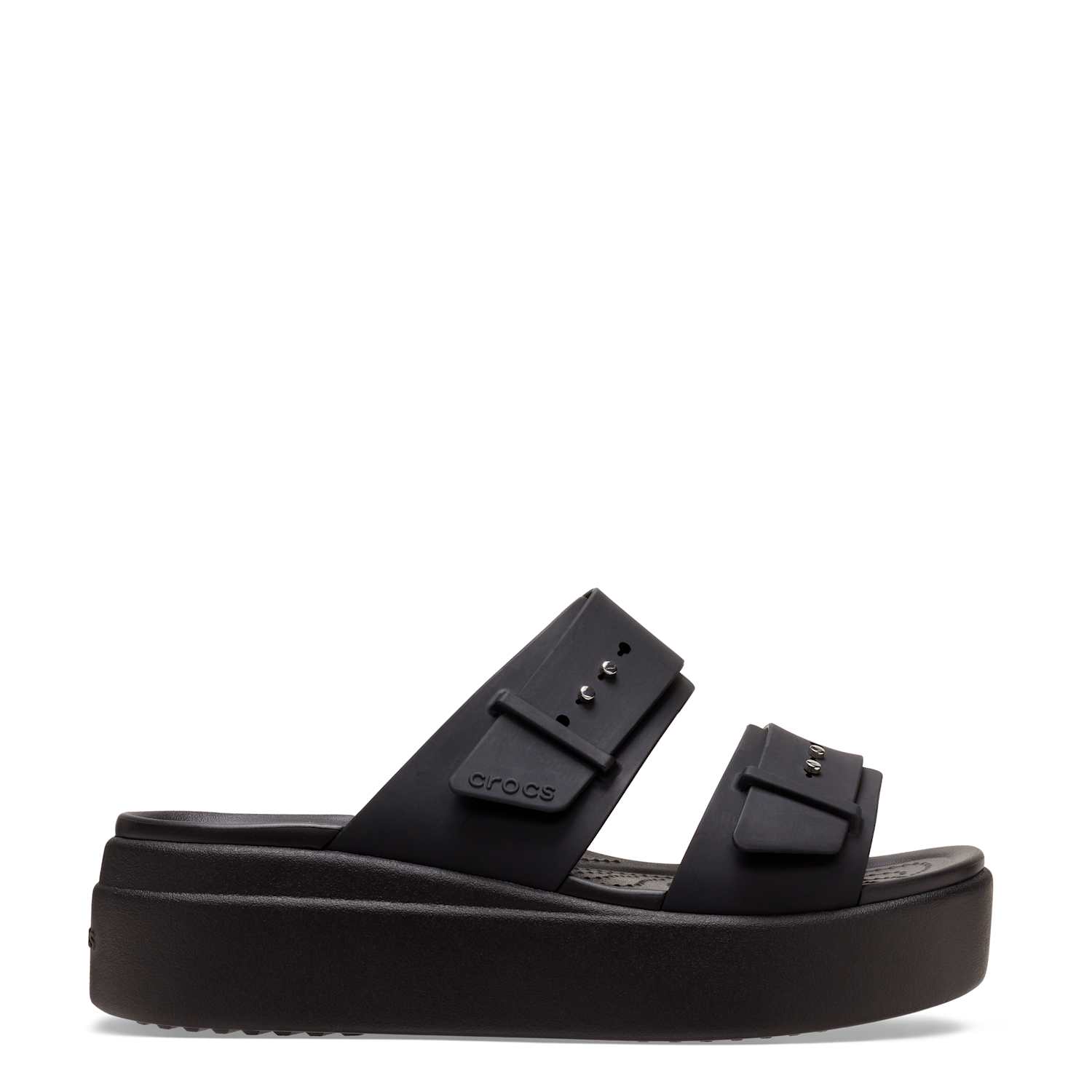Crocs Women's Brooklyn Buckle Wedge Sandals - 9 - Black - Available at M&S