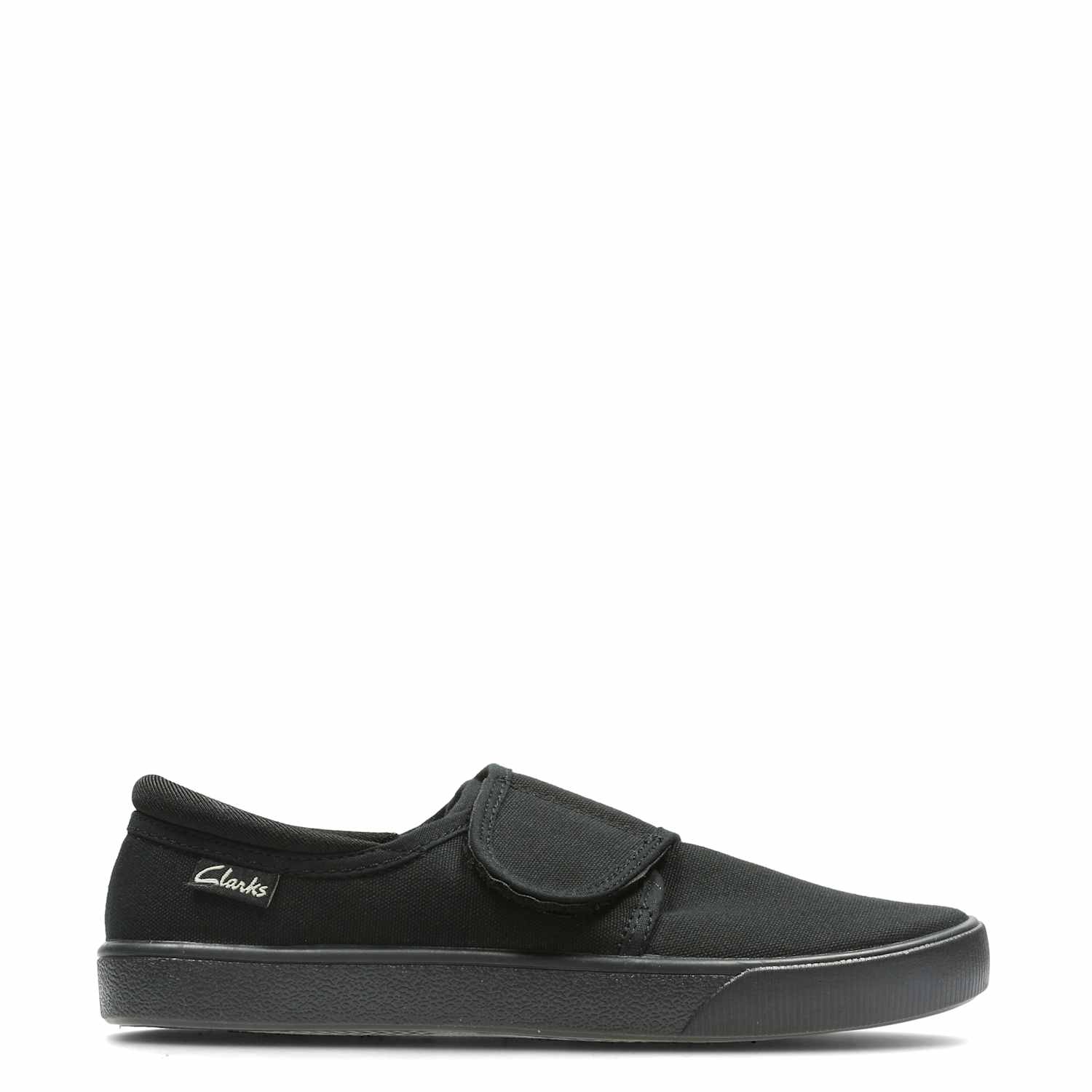 Clarks Boys Canvas Riptape Plimsolls (7 Small - 5½ Large) - 7 - Black - Available at M&S
