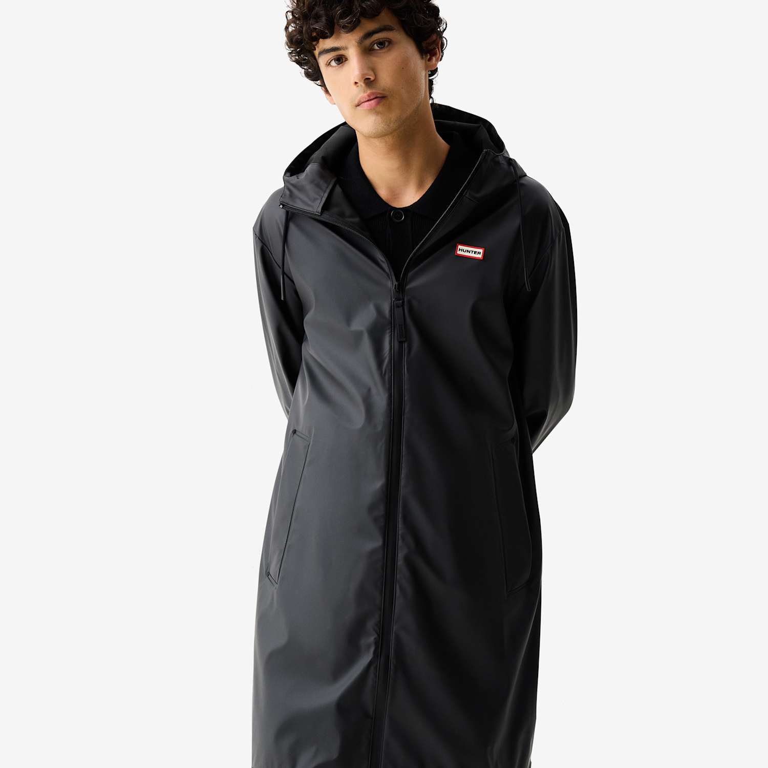 Hunter Women's Hooded Raincoat - Medium - Black - Available at M&S